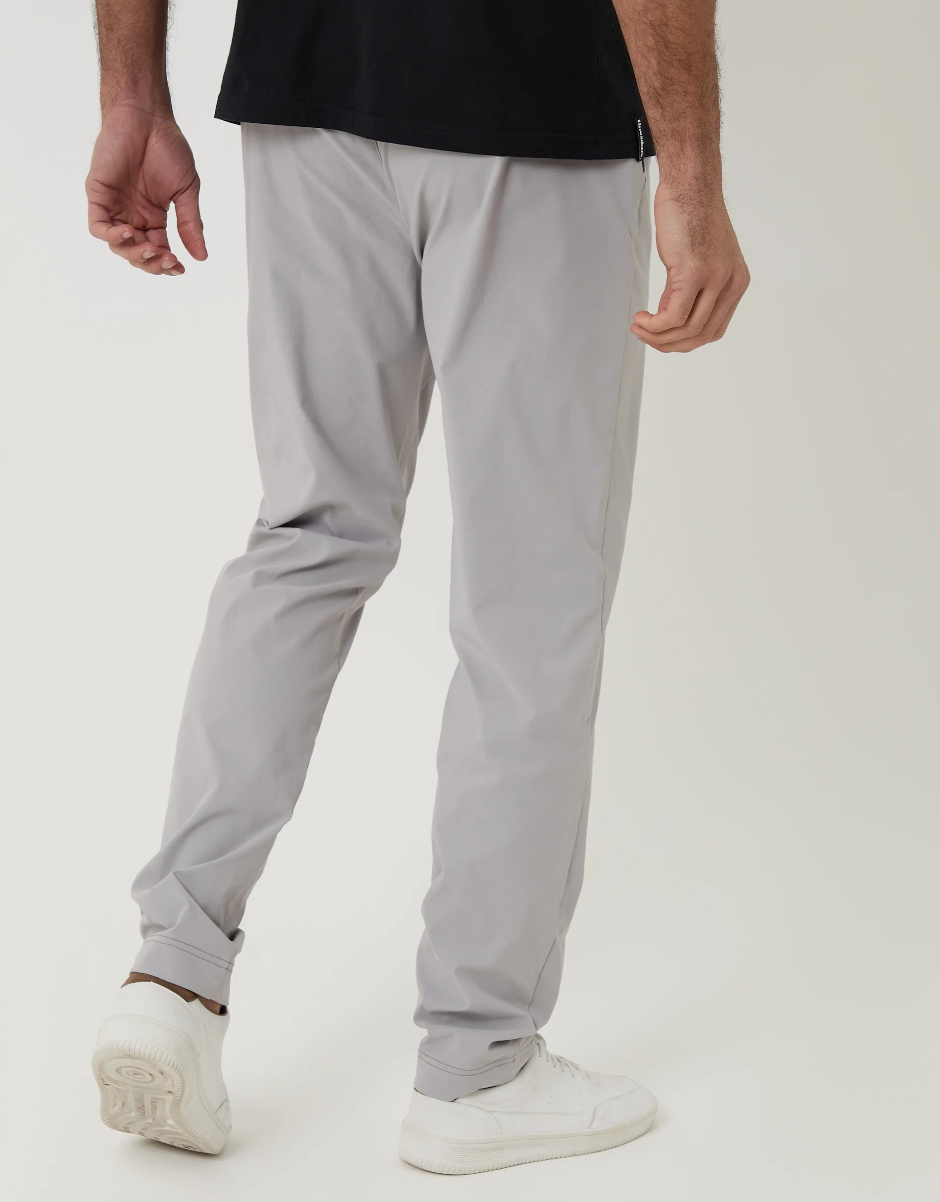 Slim Fit Stretch Trousers in Chalk - Image 3