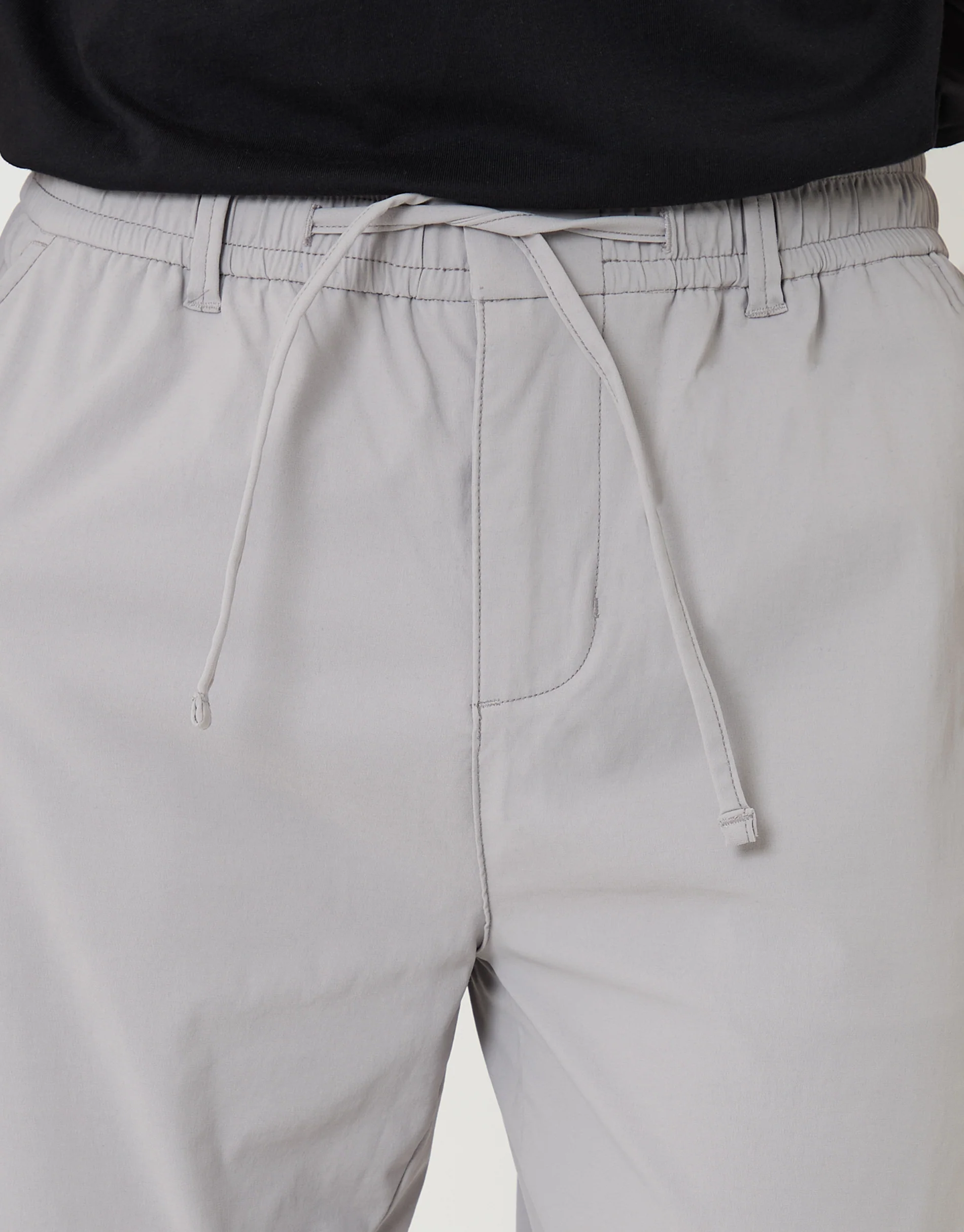 Slim Fit Stretch Trousers in Chalk - Image 4