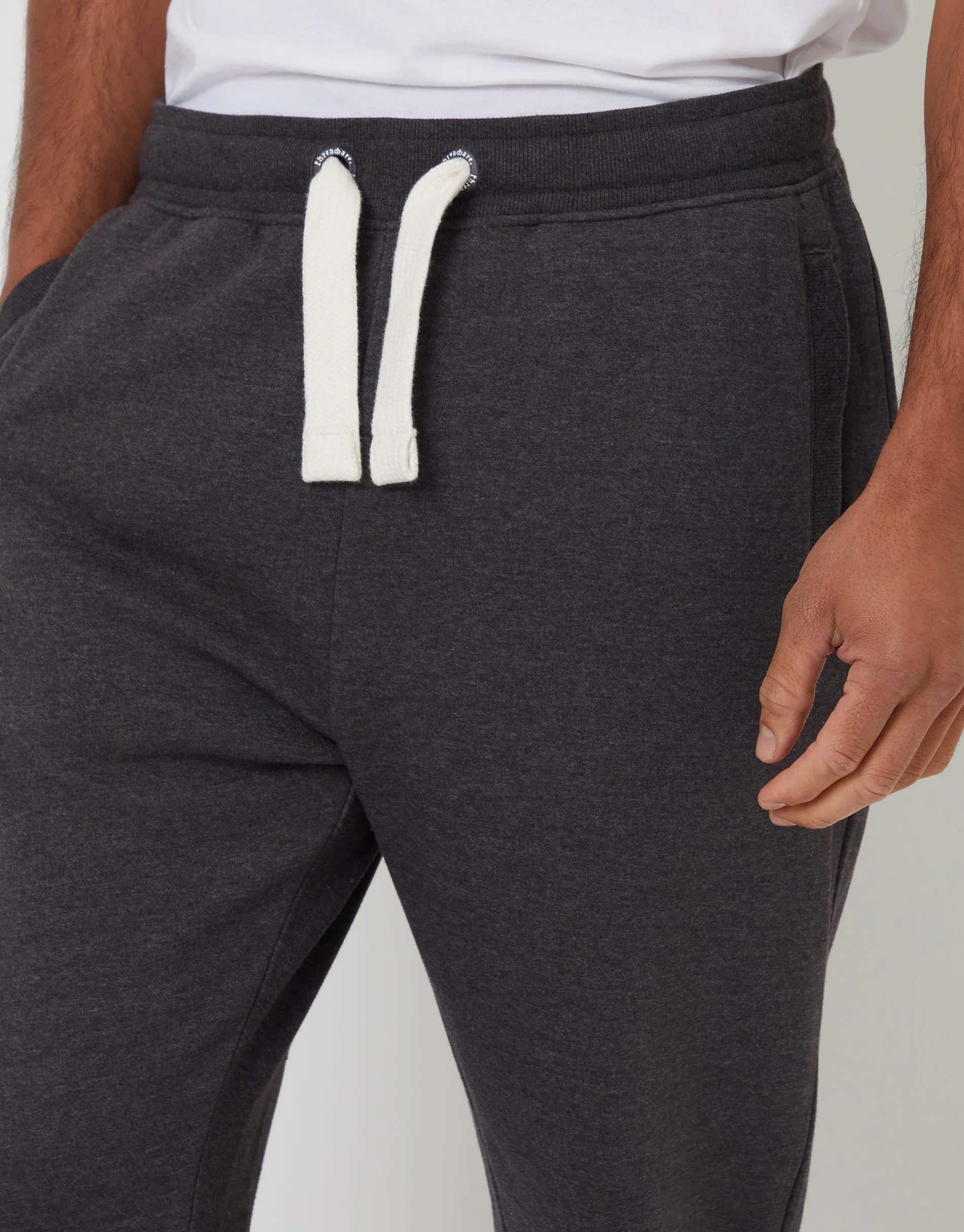 Straight Leg Joggers in Charcoal Grey Marl - Image 4