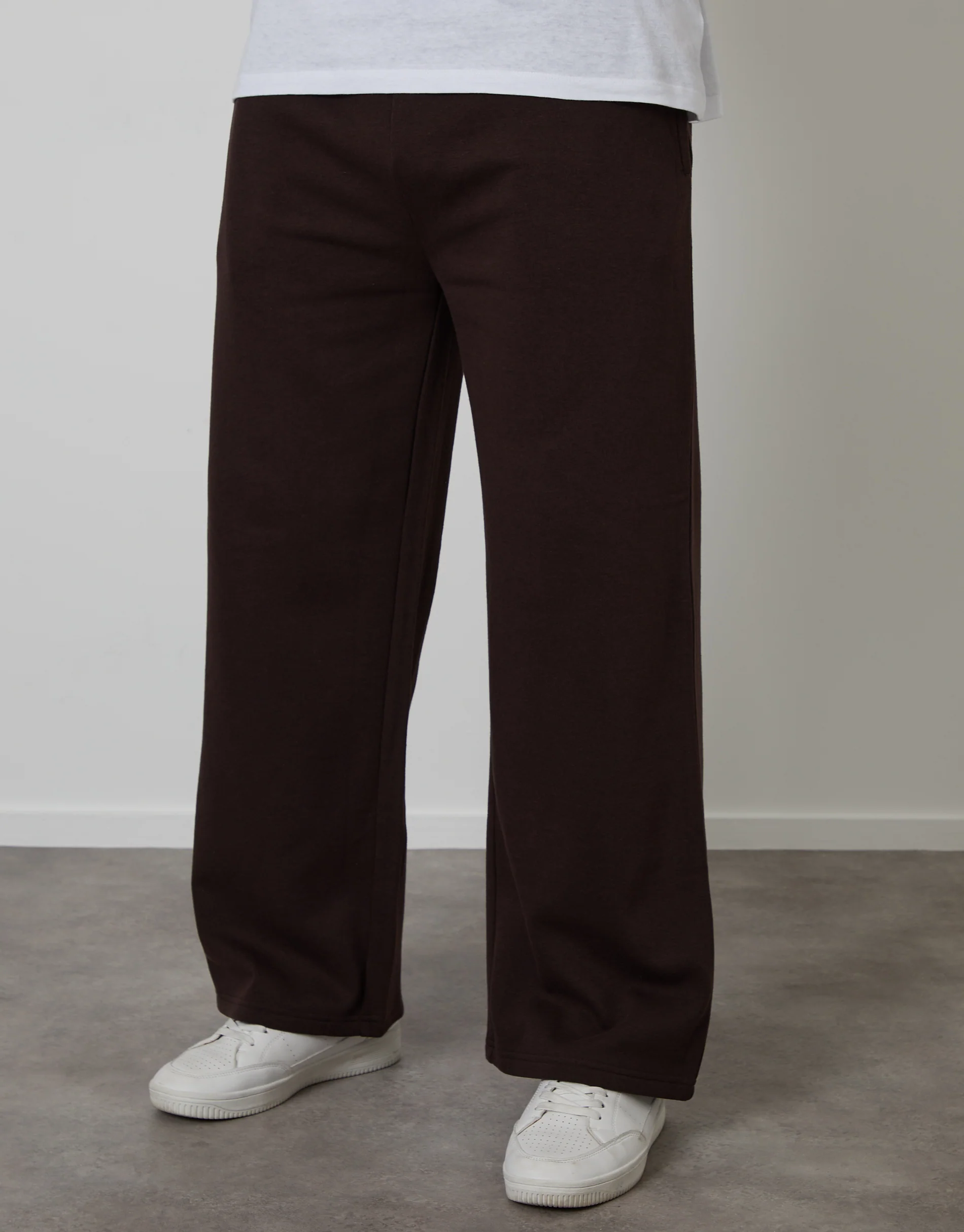 Wide Leg Joggers in Chocolate Brown - Image 2