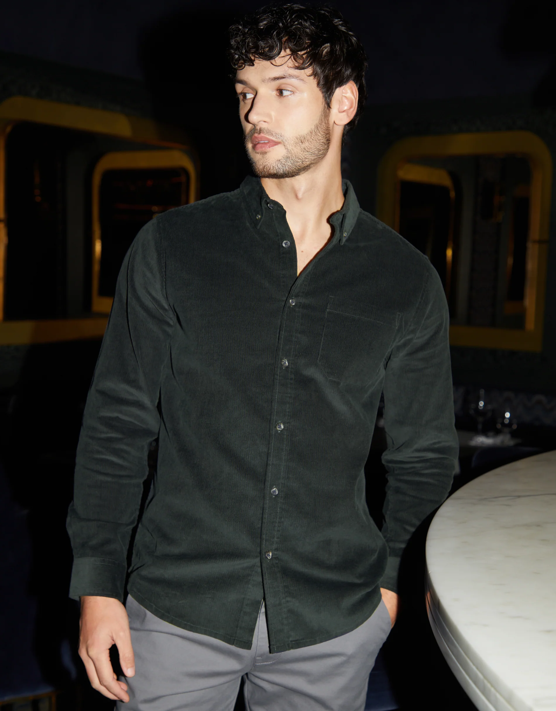 Corduroy Shirt in Dark Blue