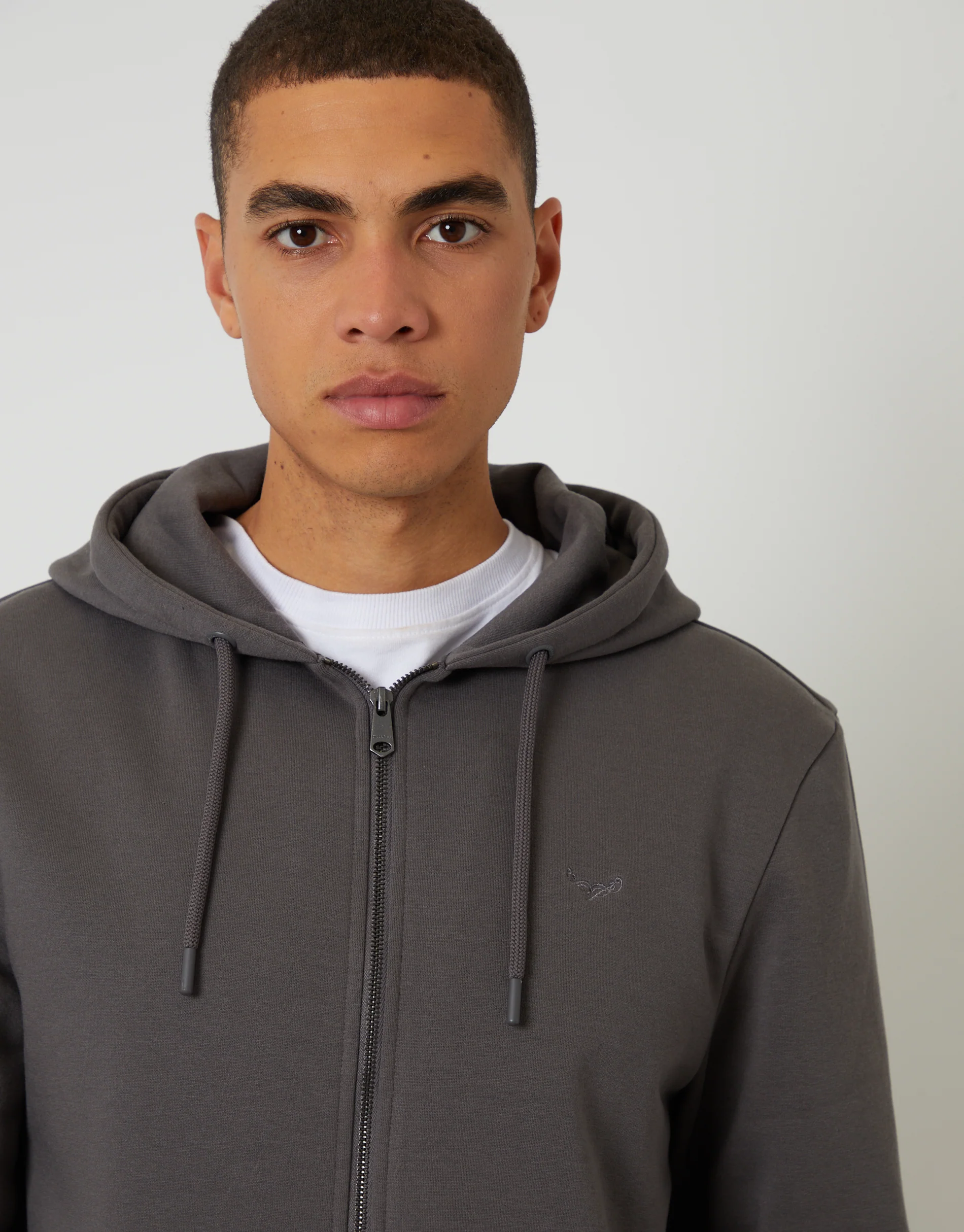 Zip-Through Hoodie in Dark Grey - Image 4