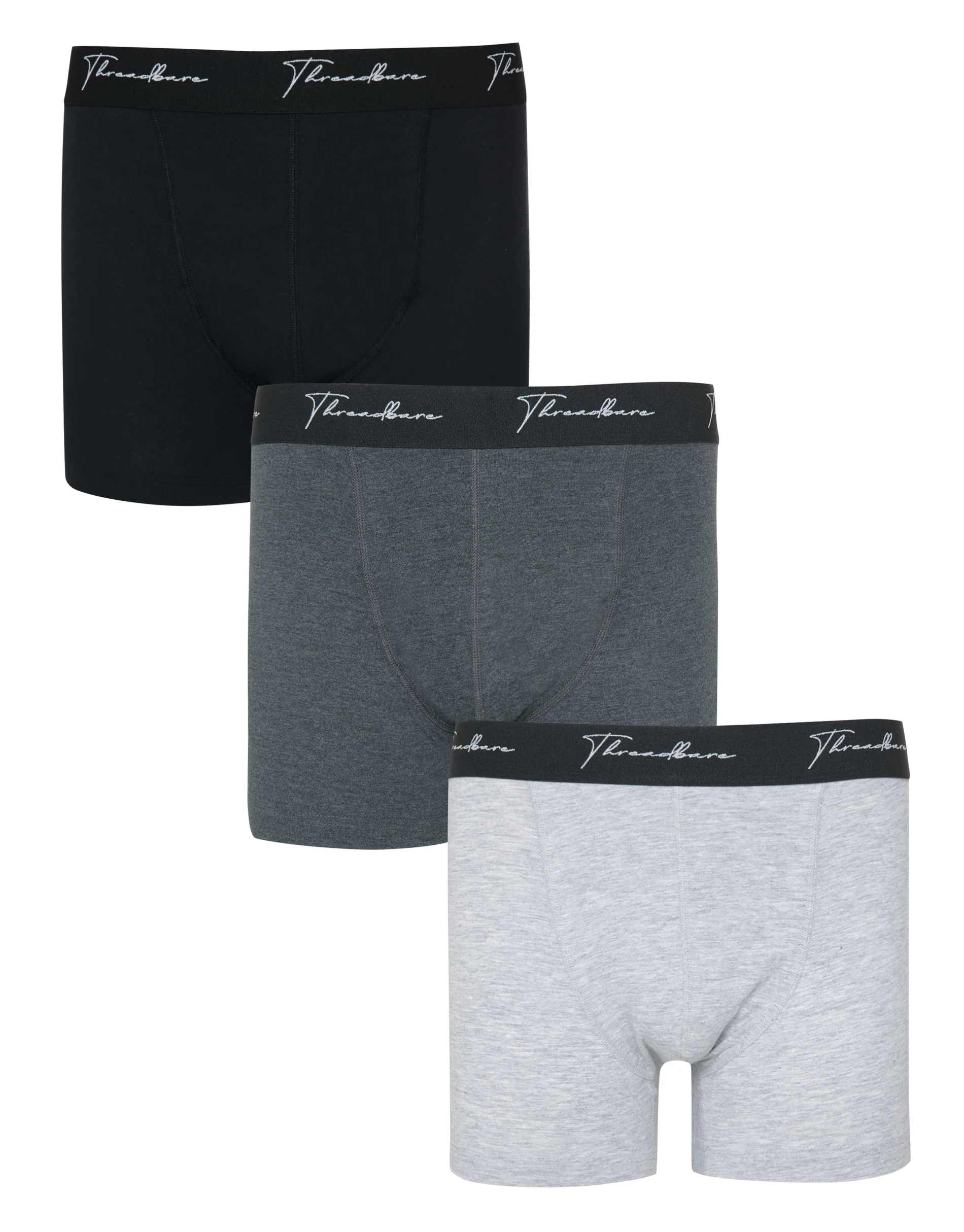 3 Pack Hipster Fit Script Boxer Shorts in Dark Mix