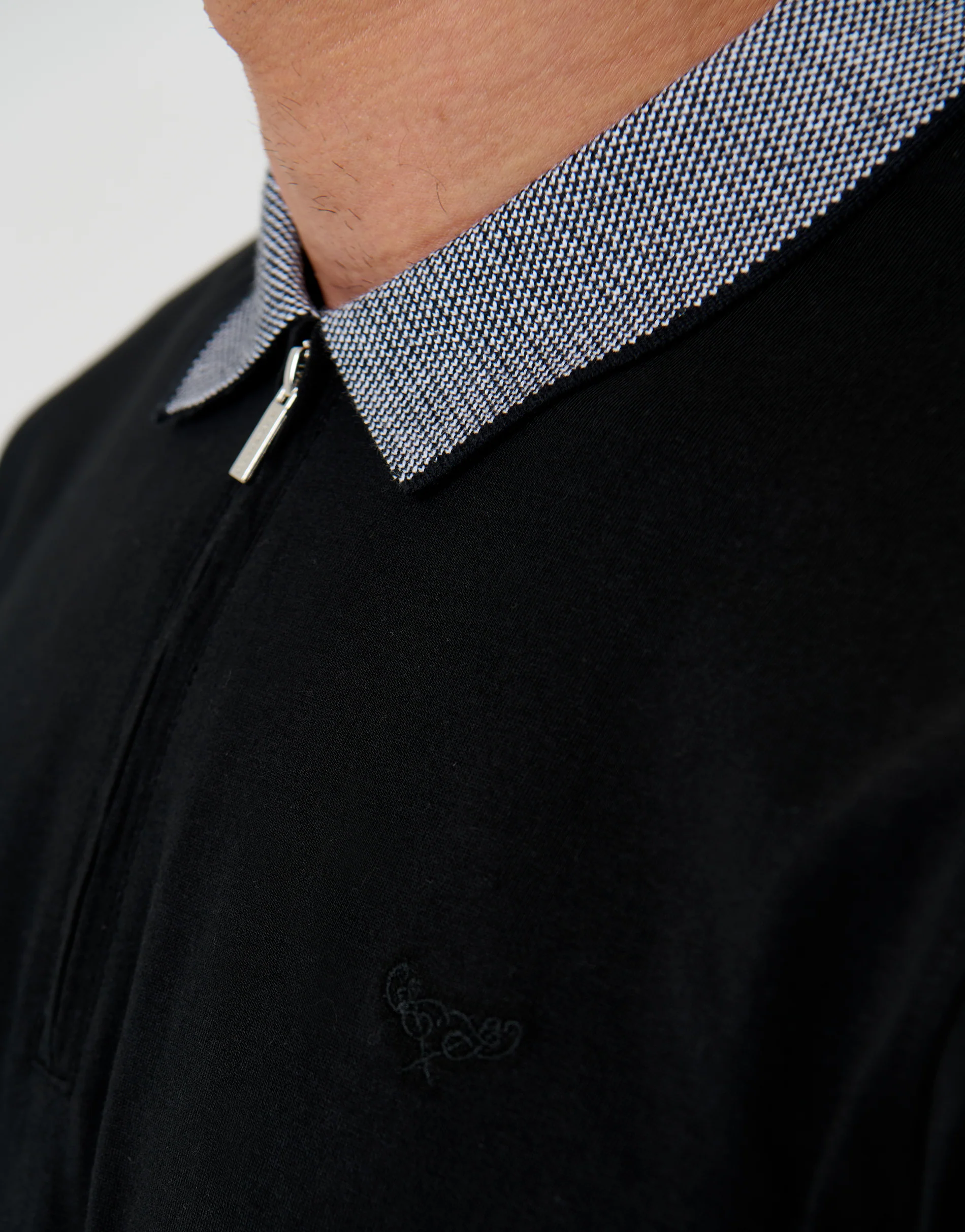 3 Pack Two Tone Collar Zip Polo Shirts  in Dark Mix - Image 5