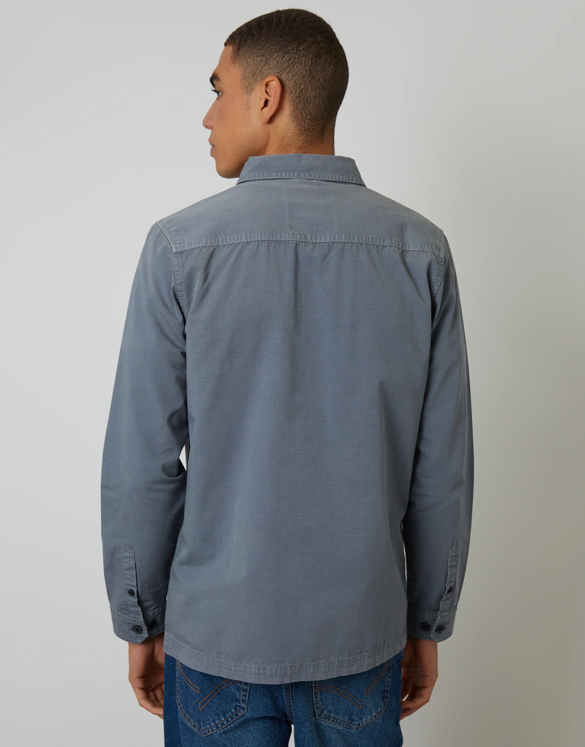 Lightweight Shacket in Denim Blue - Image 2