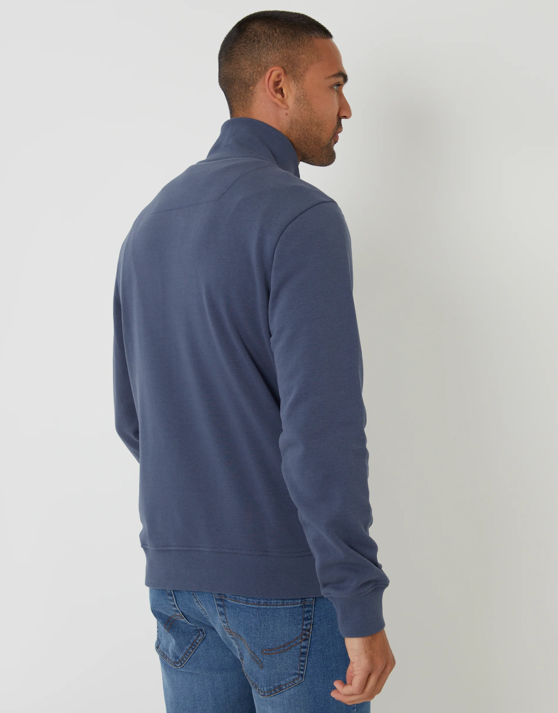 Quarter Zip Sweatshirt in Denim Blue - Image 2