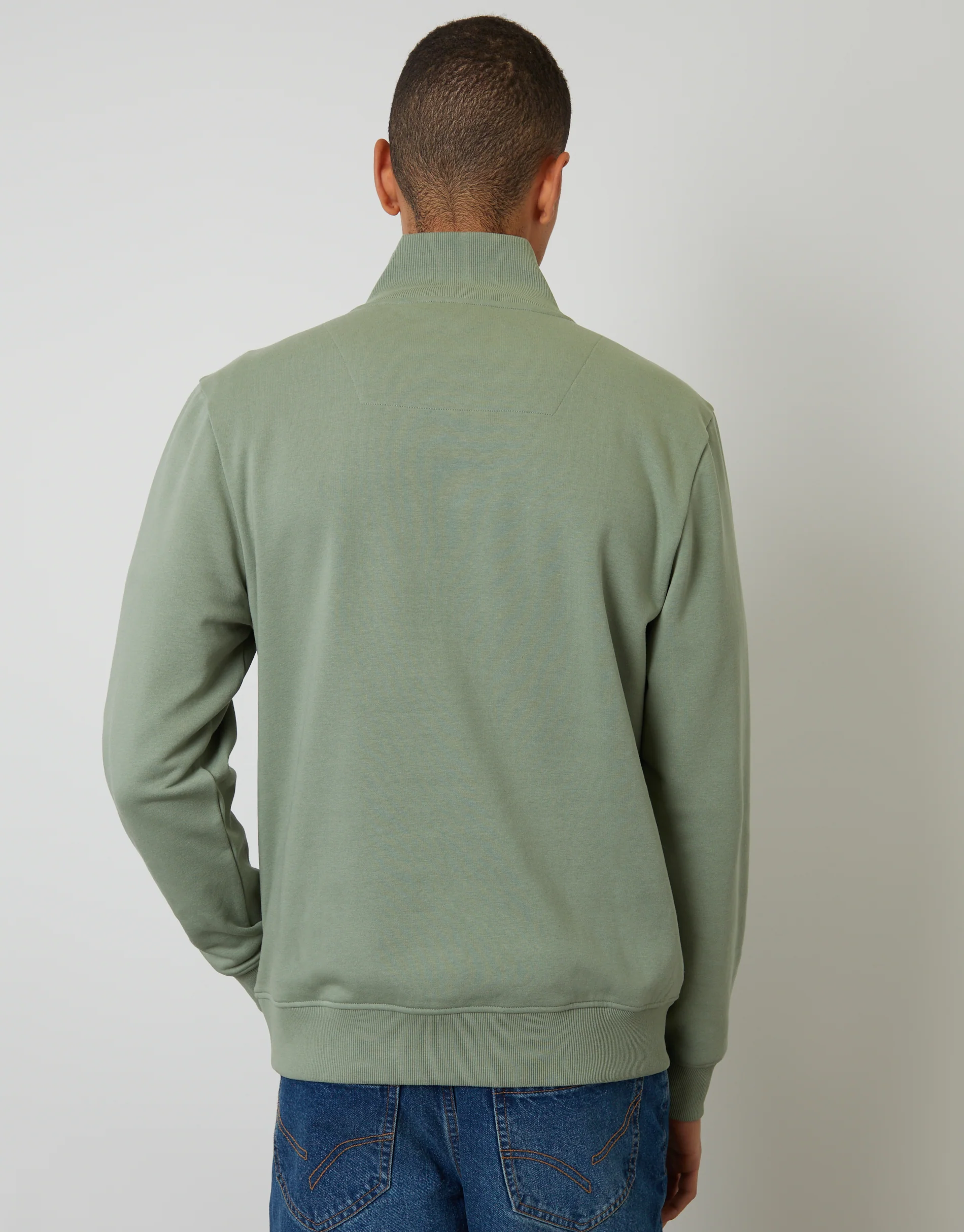 Quarter Zip Sweatshirt in Green - Image 2