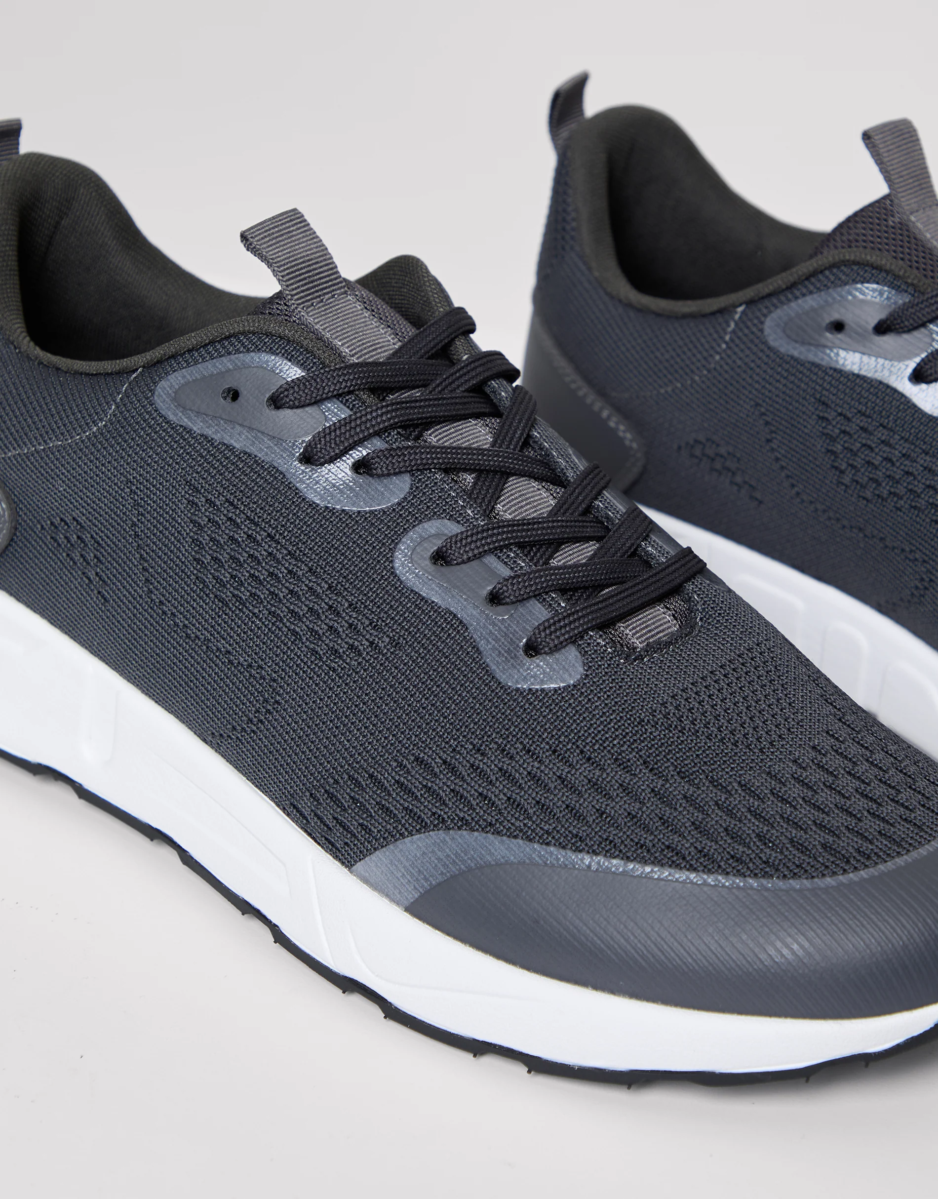 Textured Slip On Trainers in Grey - Image 3