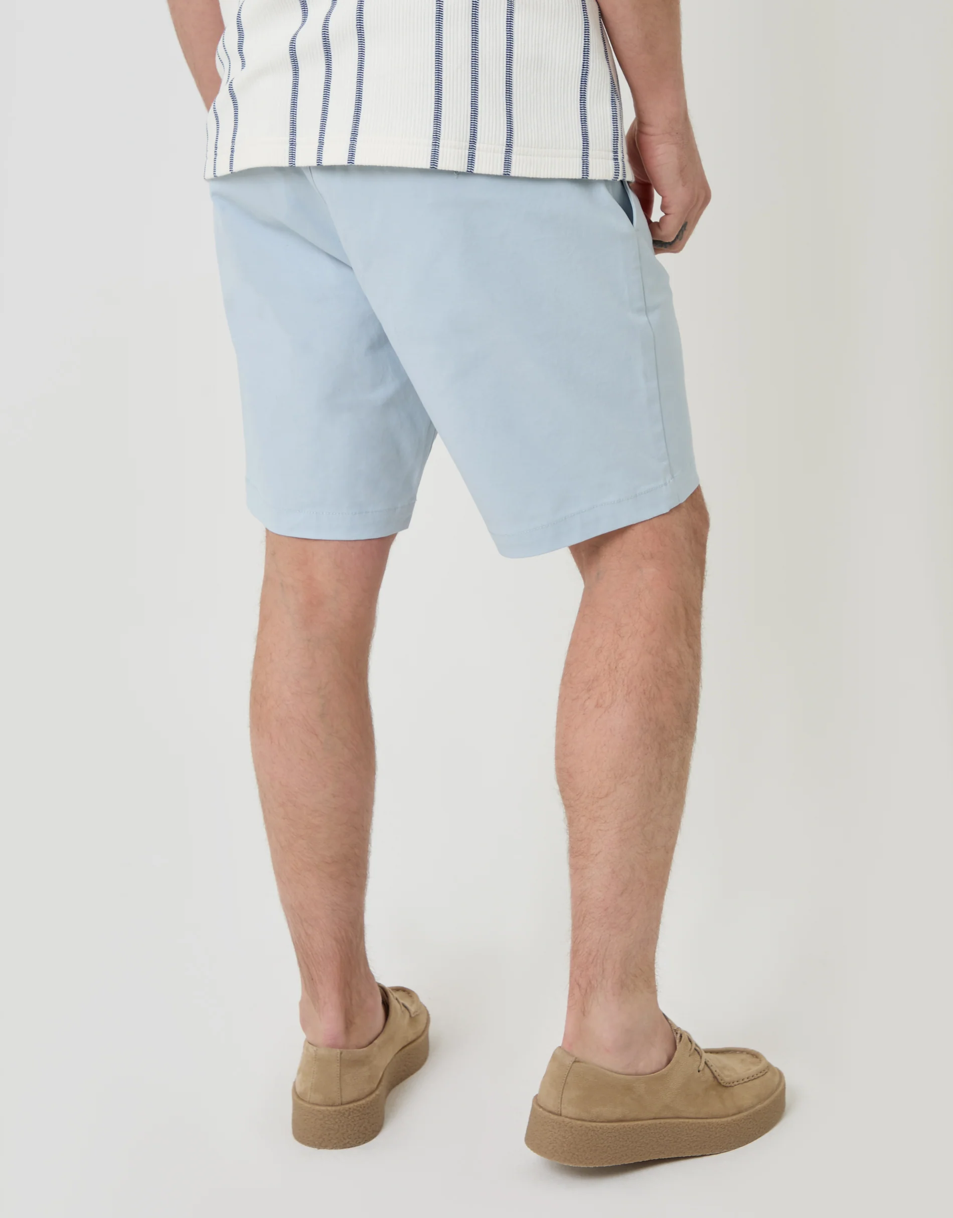 Regular Fit Stretch Chino Shorts in Light Blue - Image 2