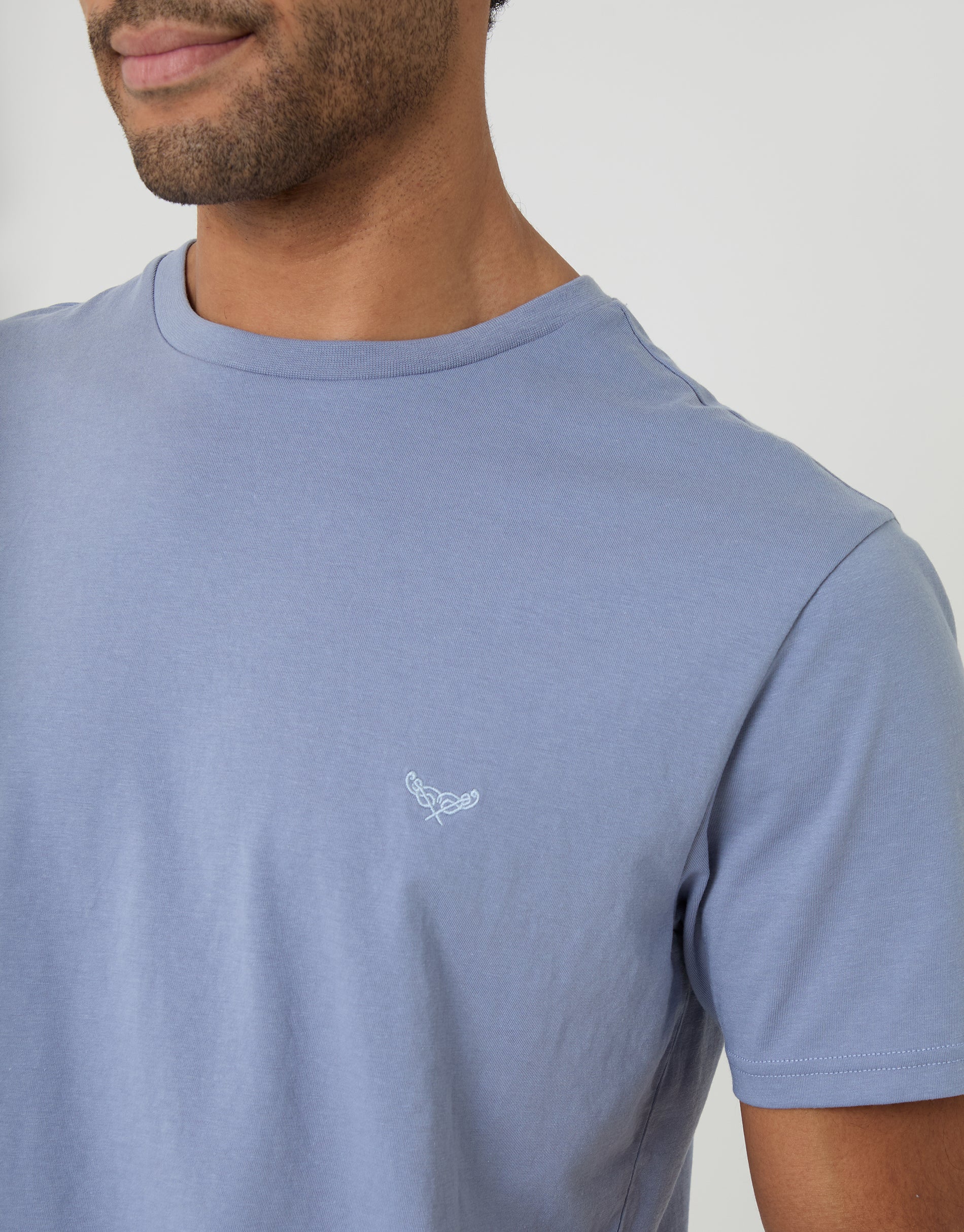 Pyjama T-Shirt & Shorts Set in Light Blue Stripe - Image 4