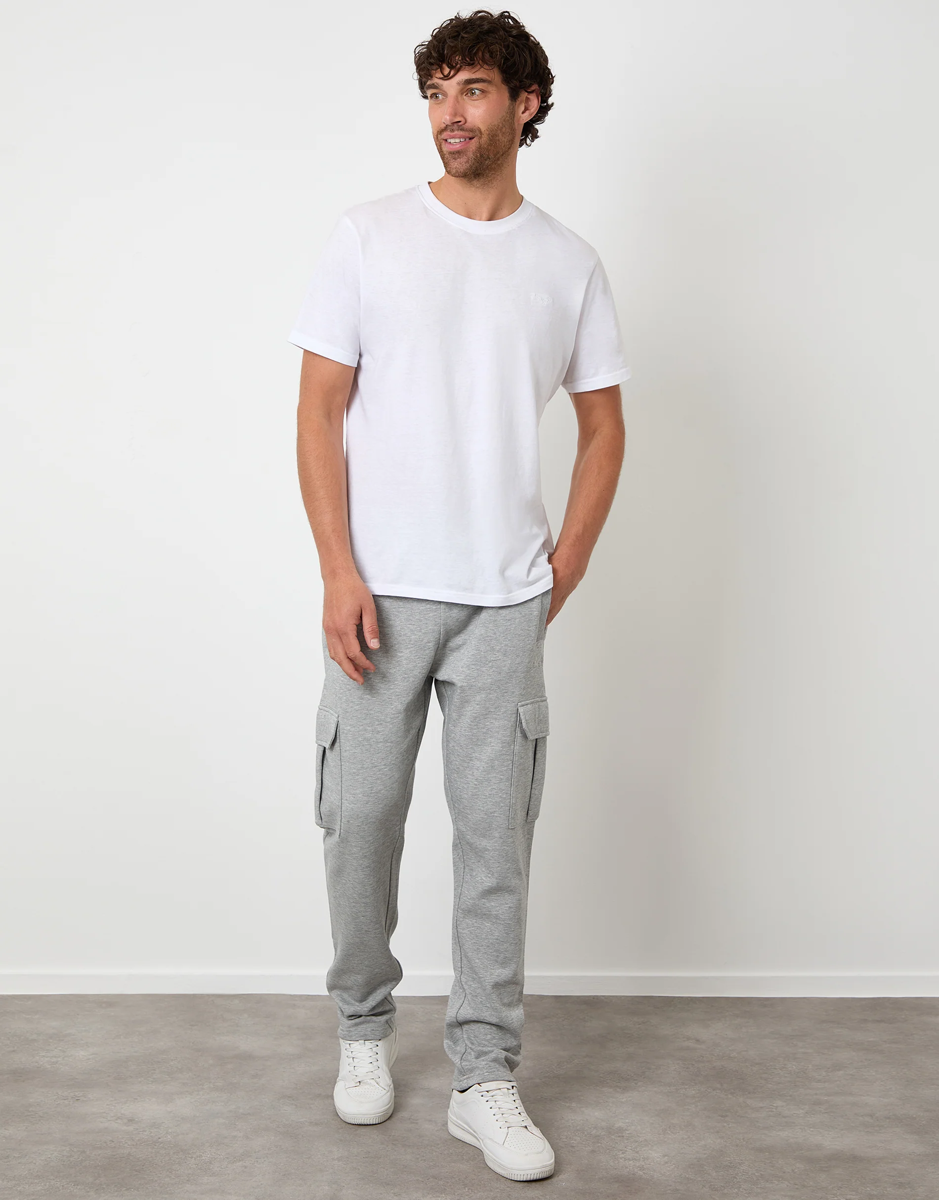 Cargo Joggers in Light Grey