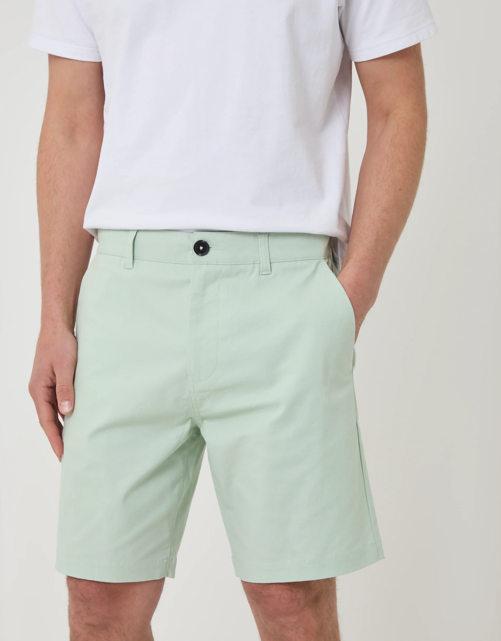 Regular Fit Stretch Chino Shorts in Mint Green - Image 4