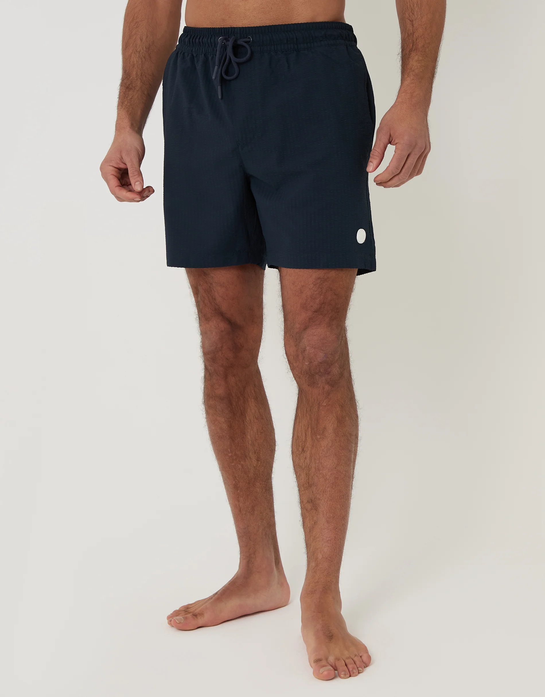 2 Pack Seersucker Swim Shorts in Navy Stripe - Image 2