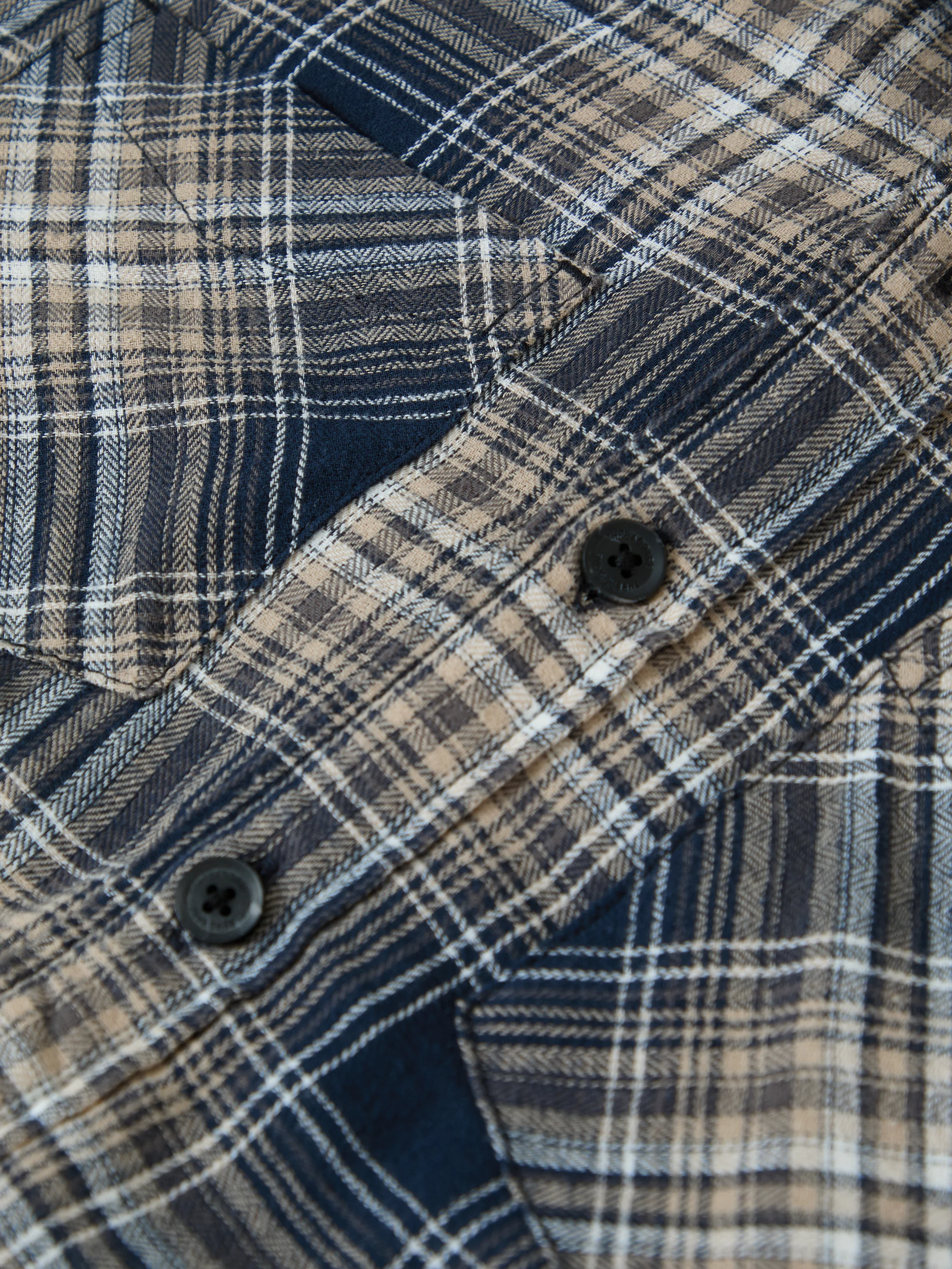 Quilted Shacket with Borg Lined Hood in Navy Check - Image 6