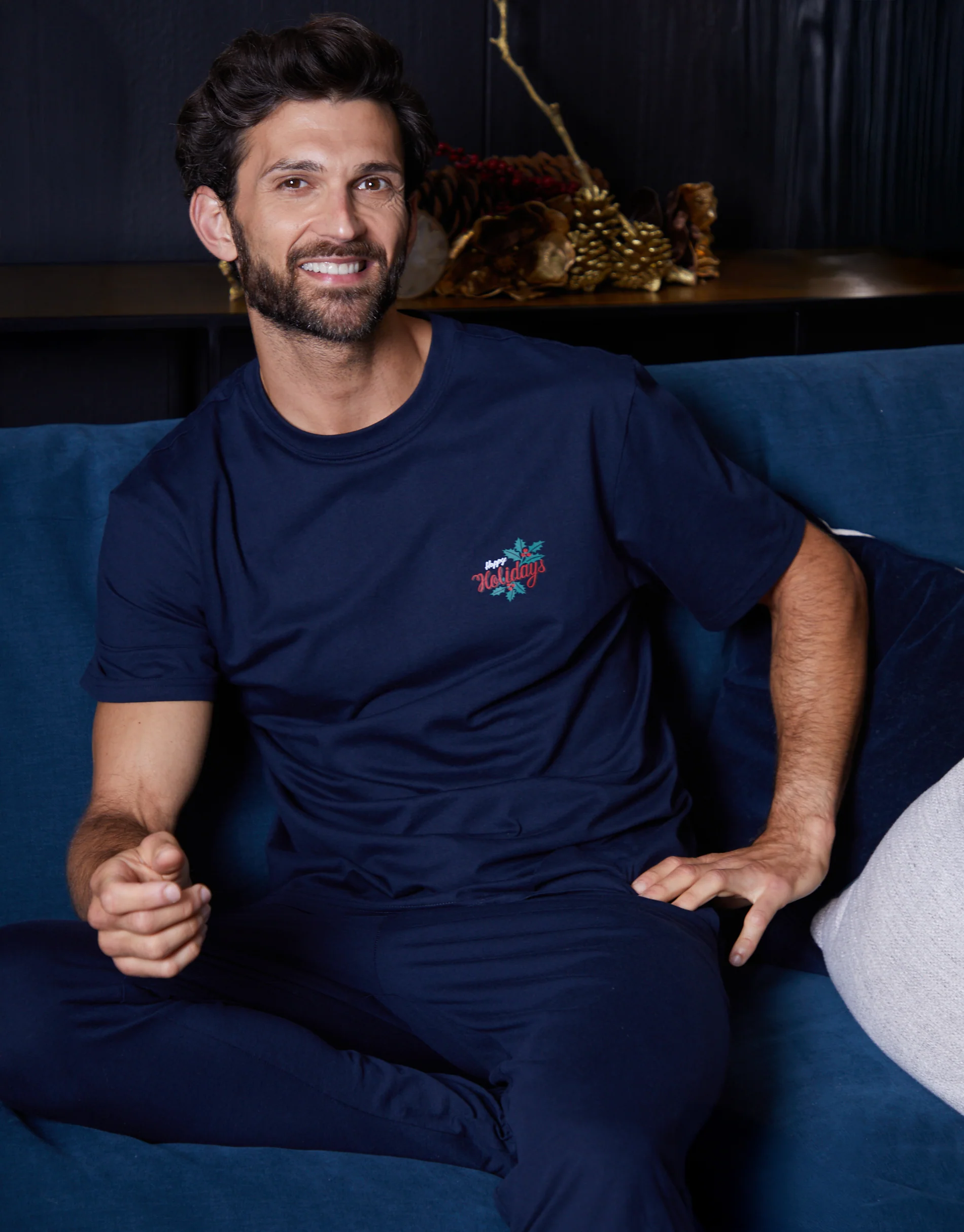 Christmas Graphic Lounge Set in Navy