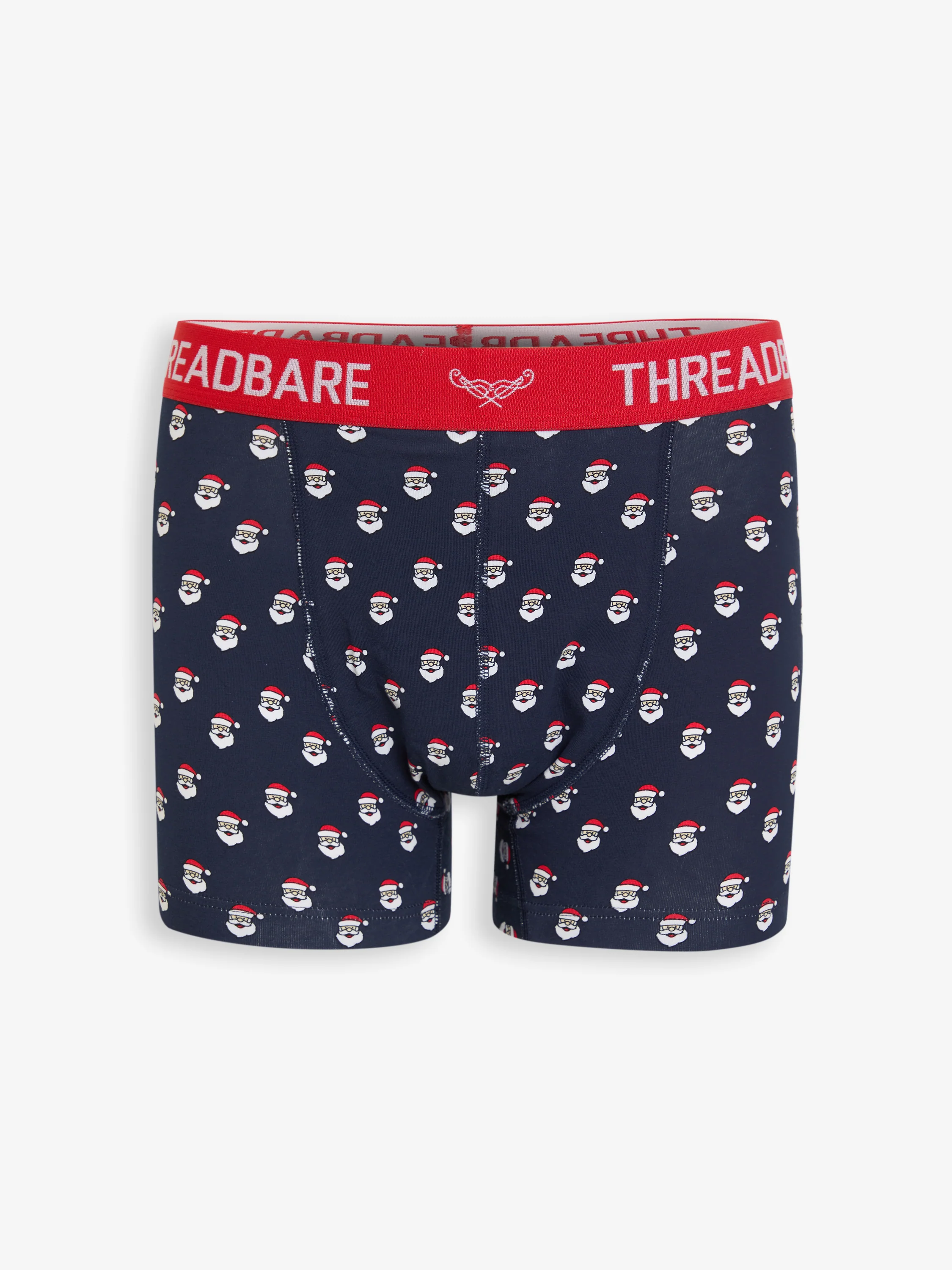 3 Pack Christmas Print Hipster Fit Boxer Shorts in Navy - Image 3