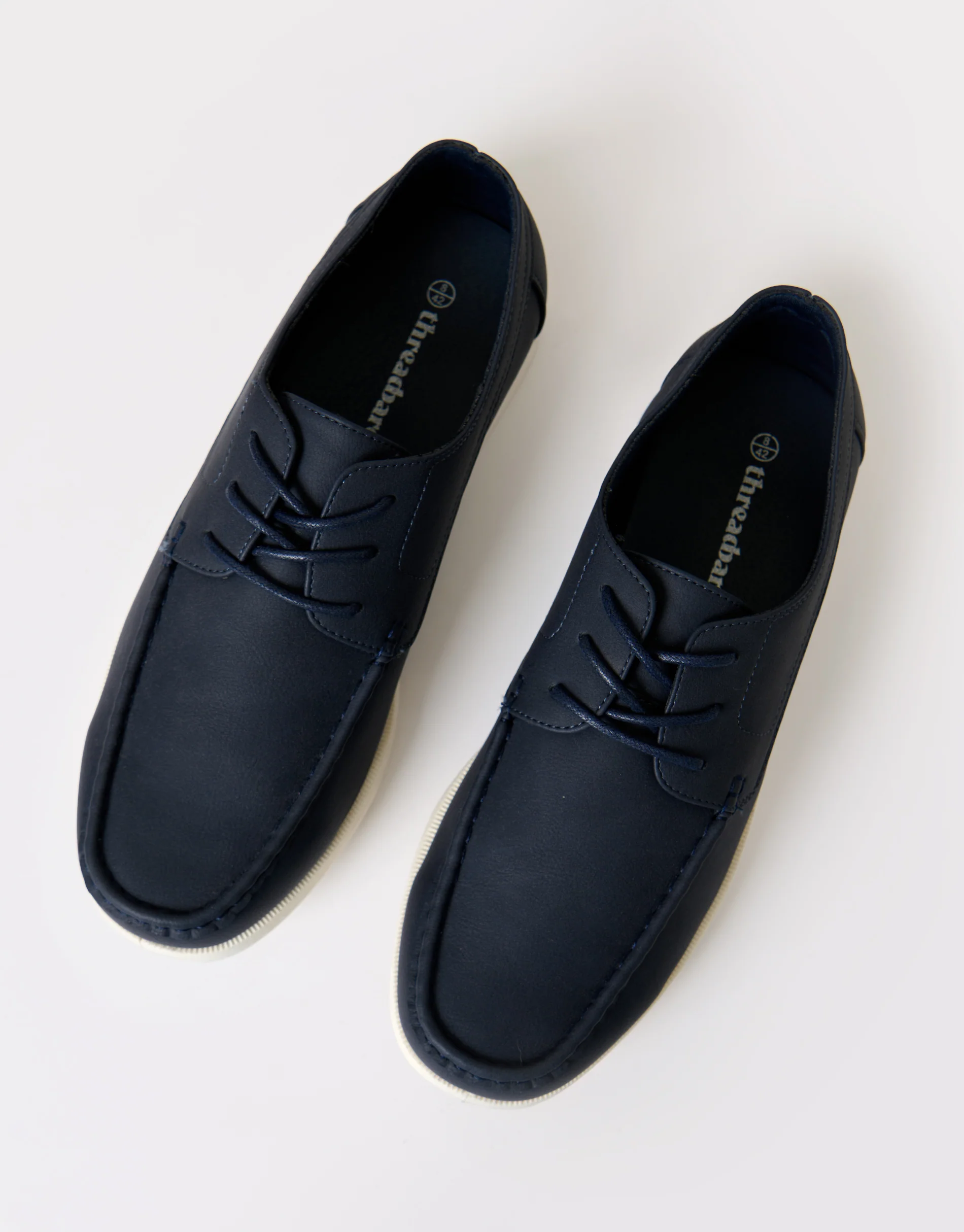 Faux Suede Boat Shoes in Navy - Image 2