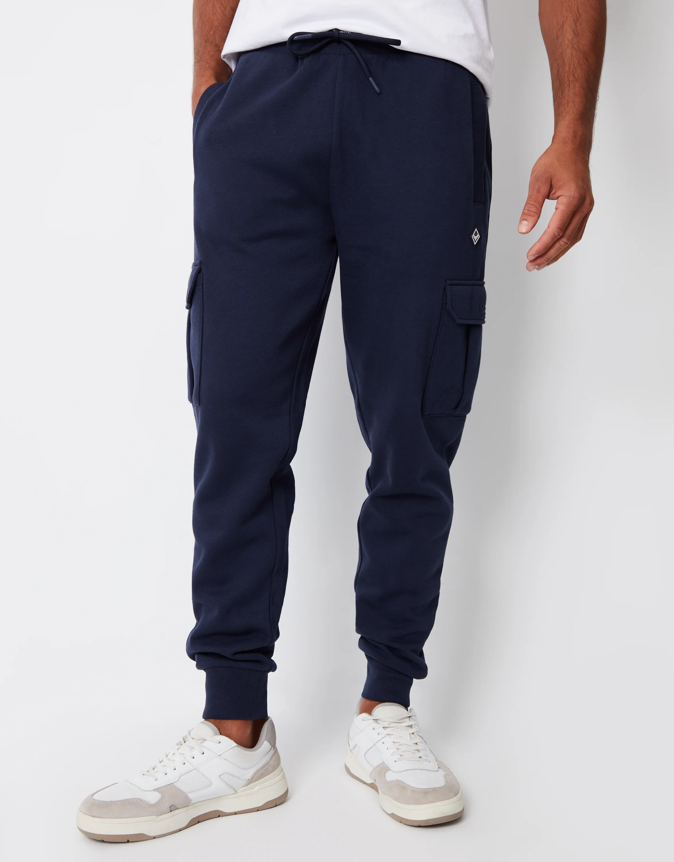 2 Pack Cargo Style Joggers in Navy & Grey Marl - Image 3
