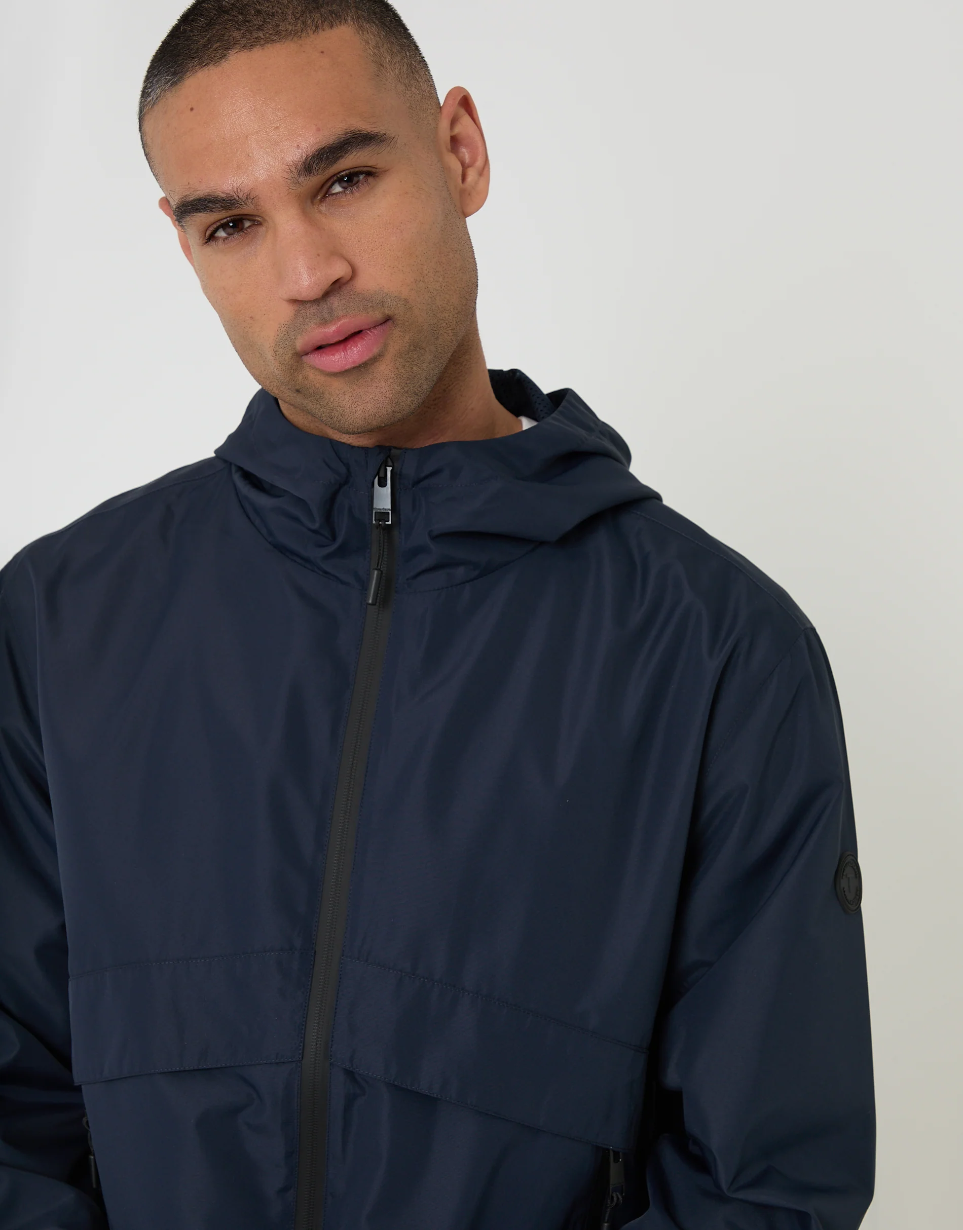 Lightweight Hooded Jacket in Navy - Image 4