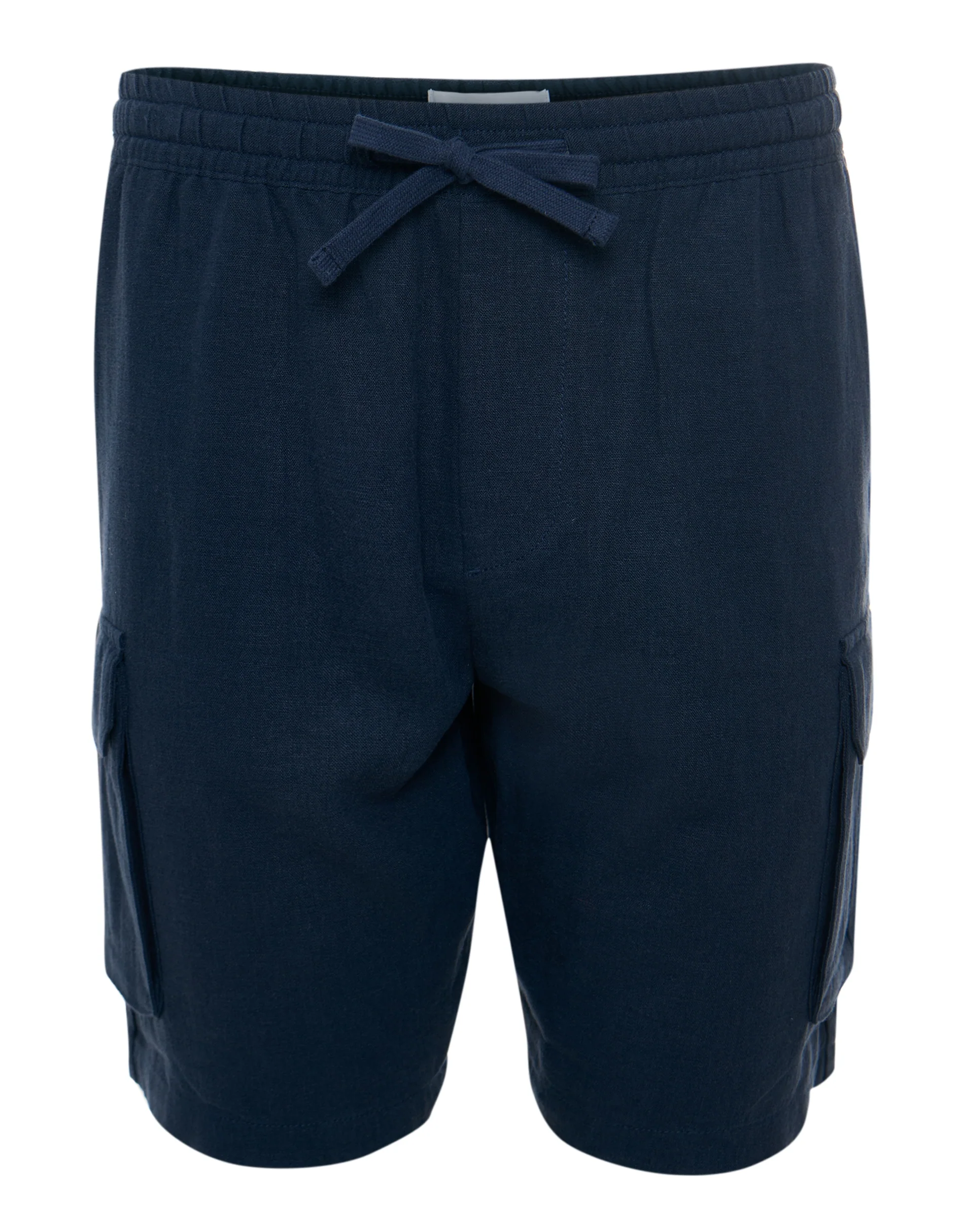 Linen Blend Cargo Shorts in Navy - Image 5