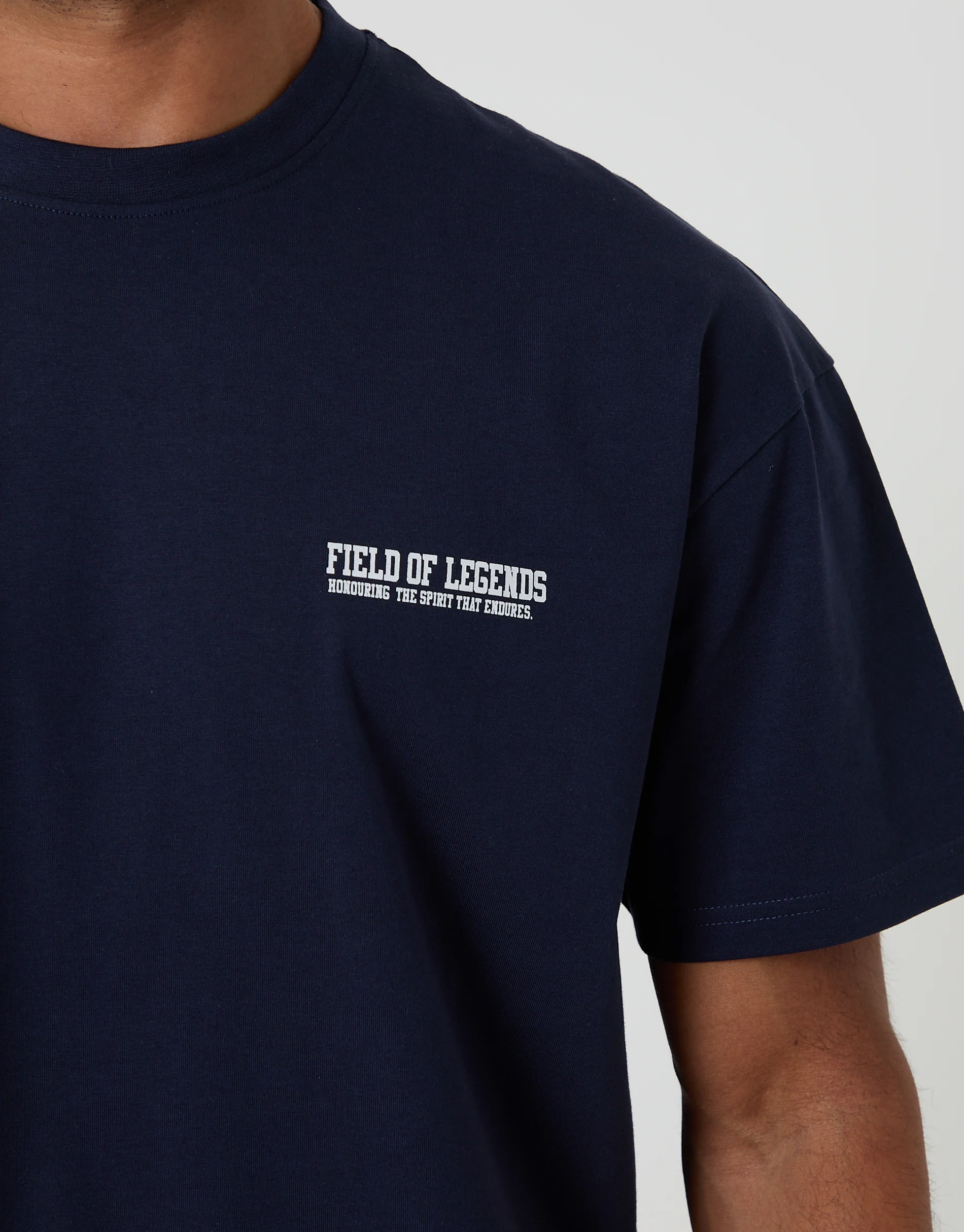 Oversized Field of Legends Cotton T-Shirt in Navy - Image 4