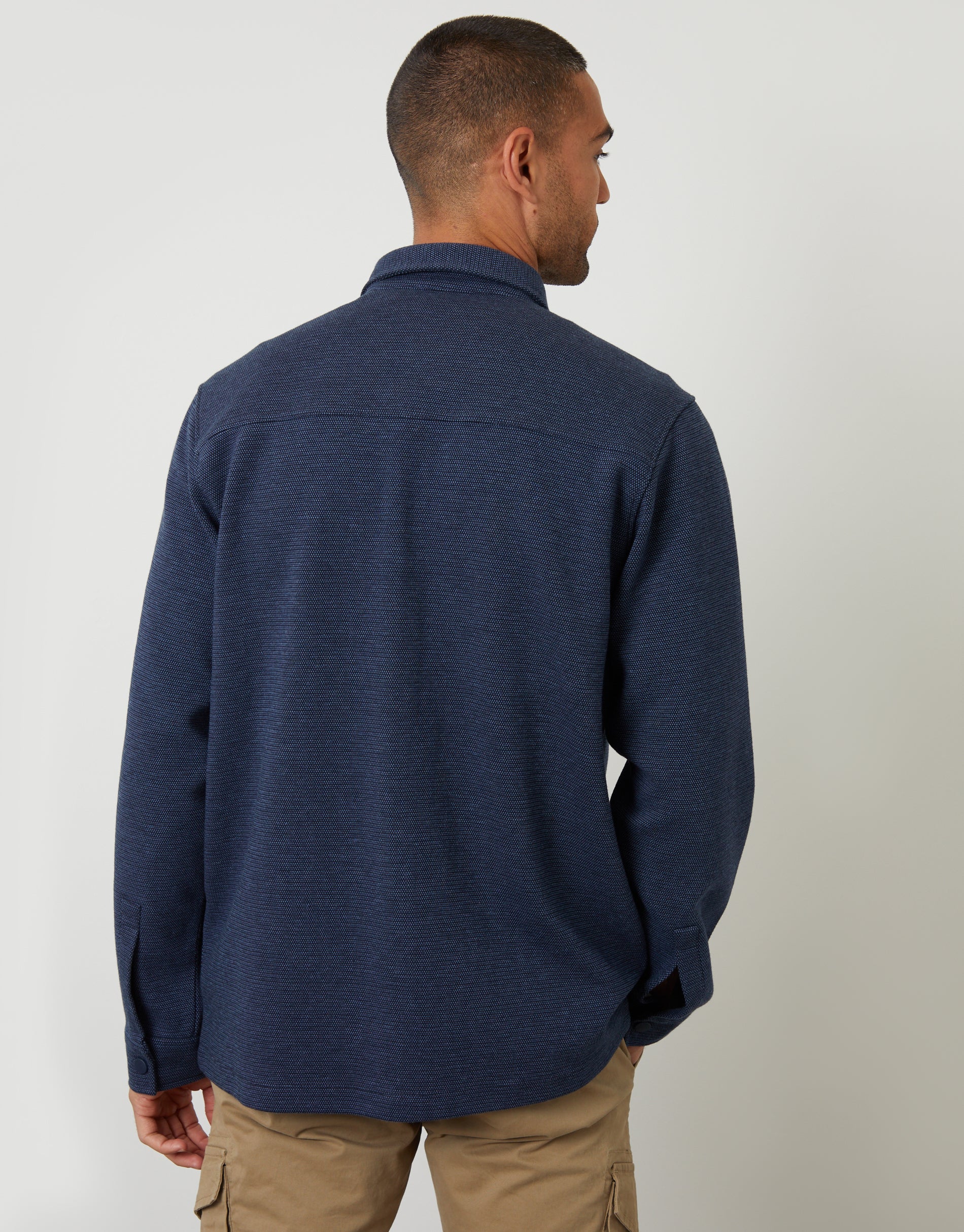 Pique Shacket in Navy - Image 2