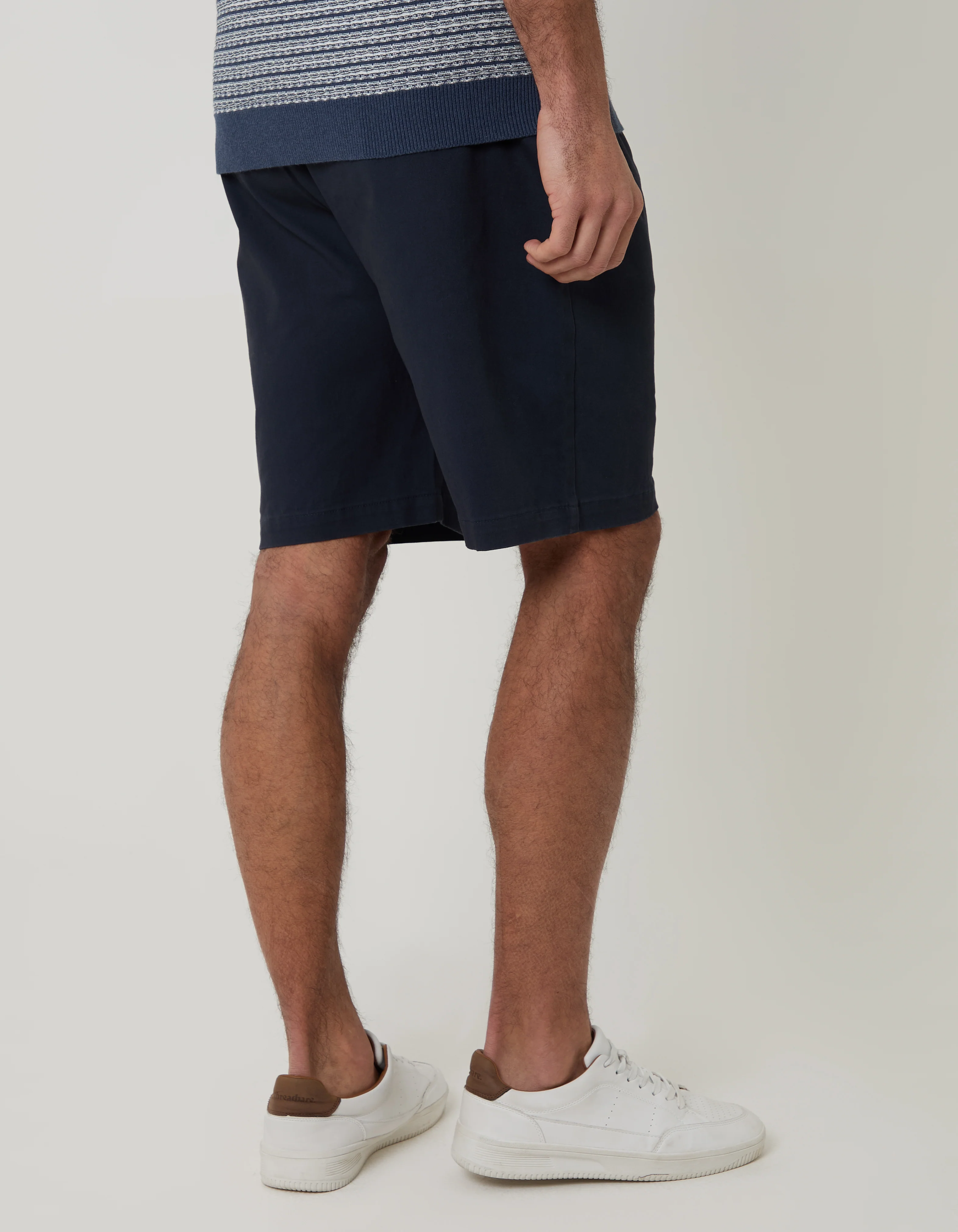 Regular Fit Stretch 3 Pocket Chino Shorts in Navy - Image 2
