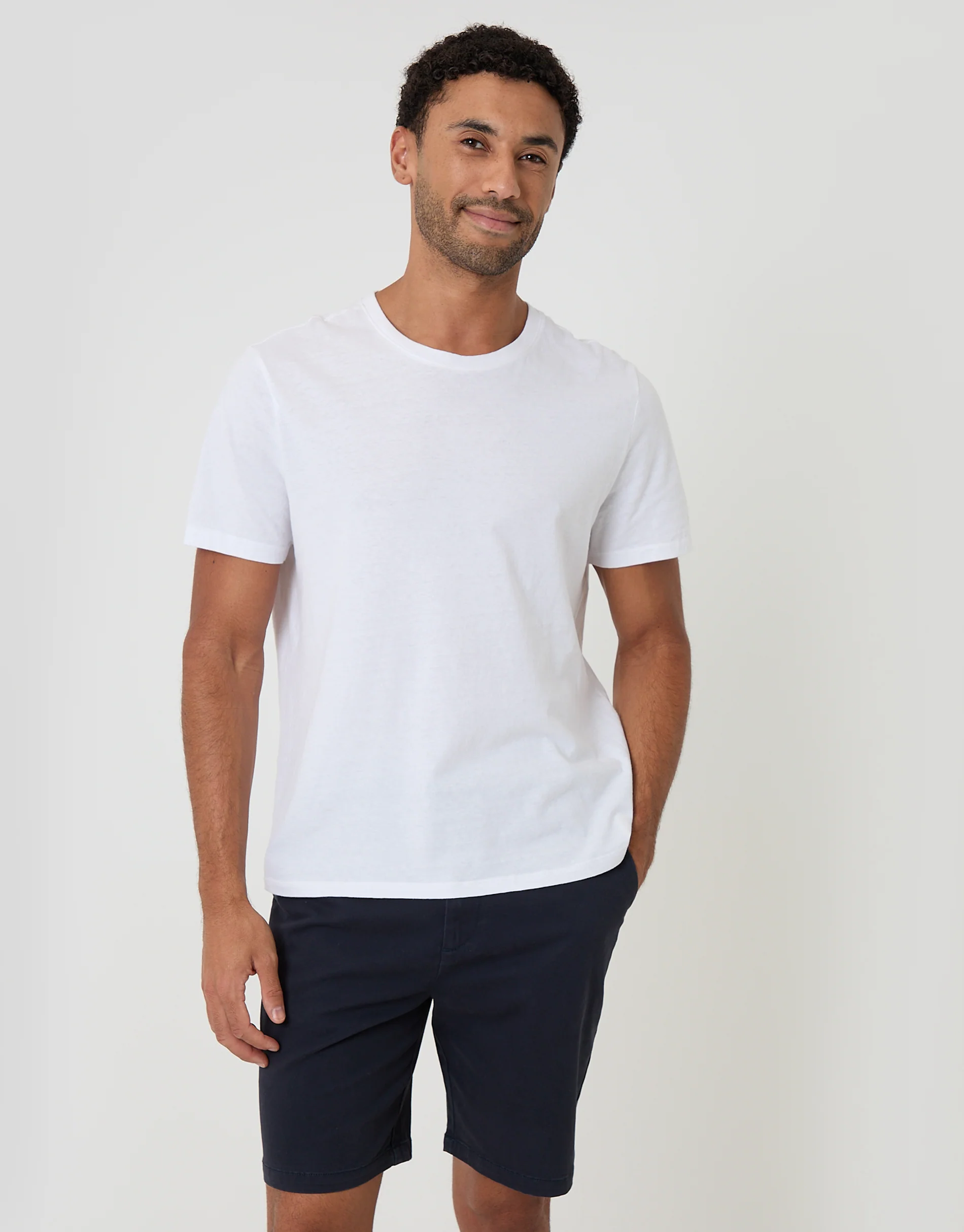 Regular Fit Stretch Chino Shorts in Navy