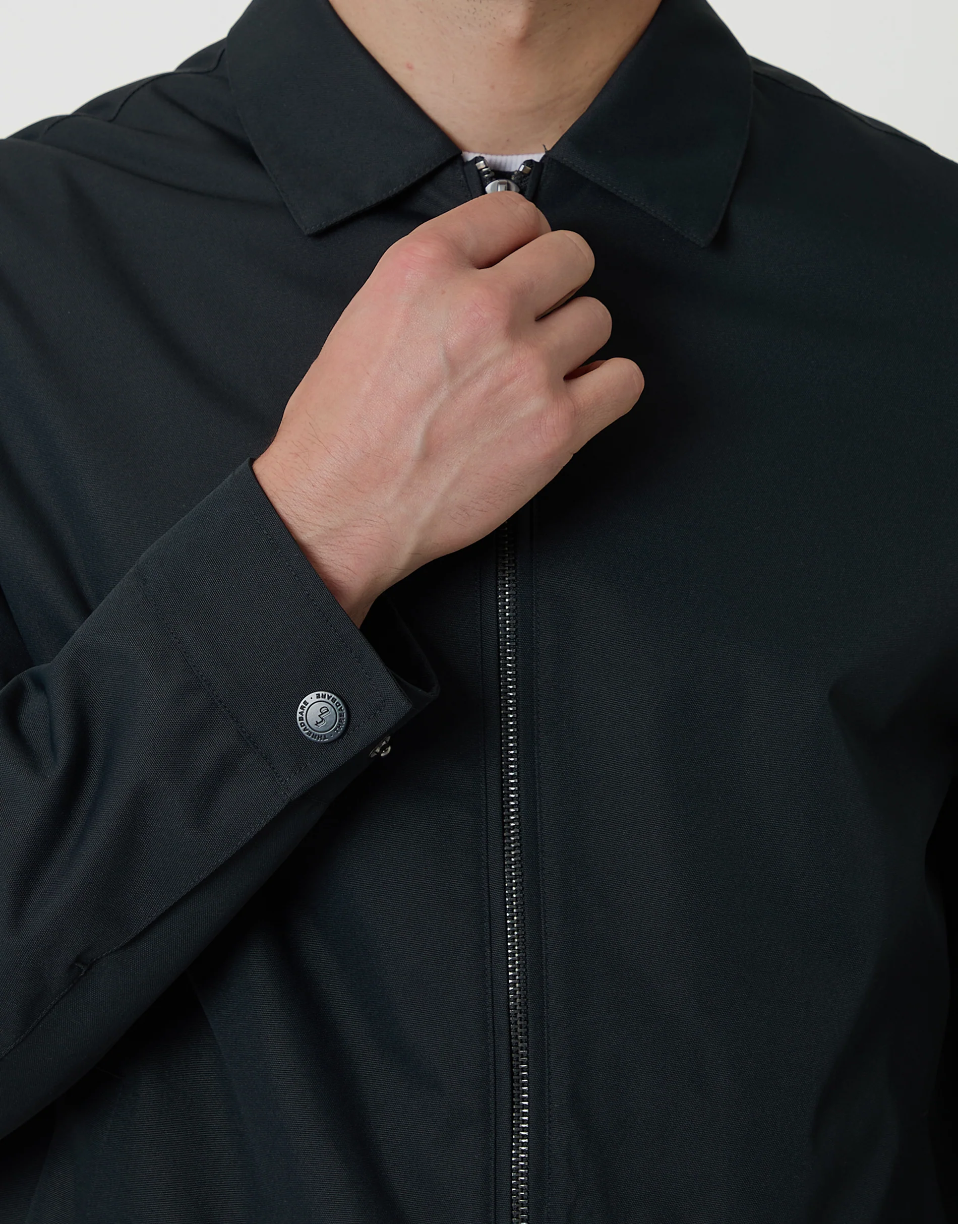 Showerproof Lightweight Collared Zip Through Jacket in Navy - Image 4
