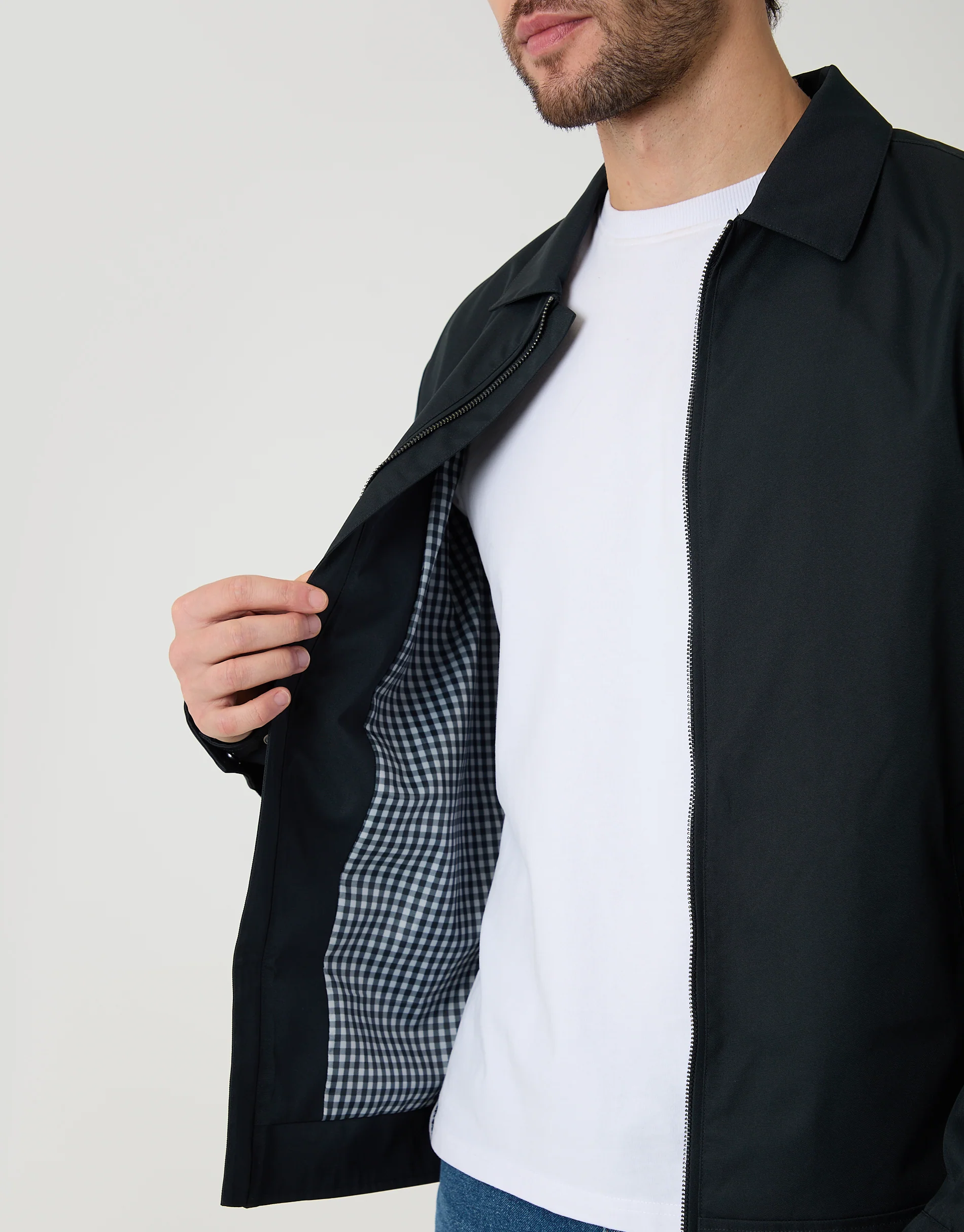 Showerproof Lightweight Collared Zip Through Jacket in Navy - Image 5