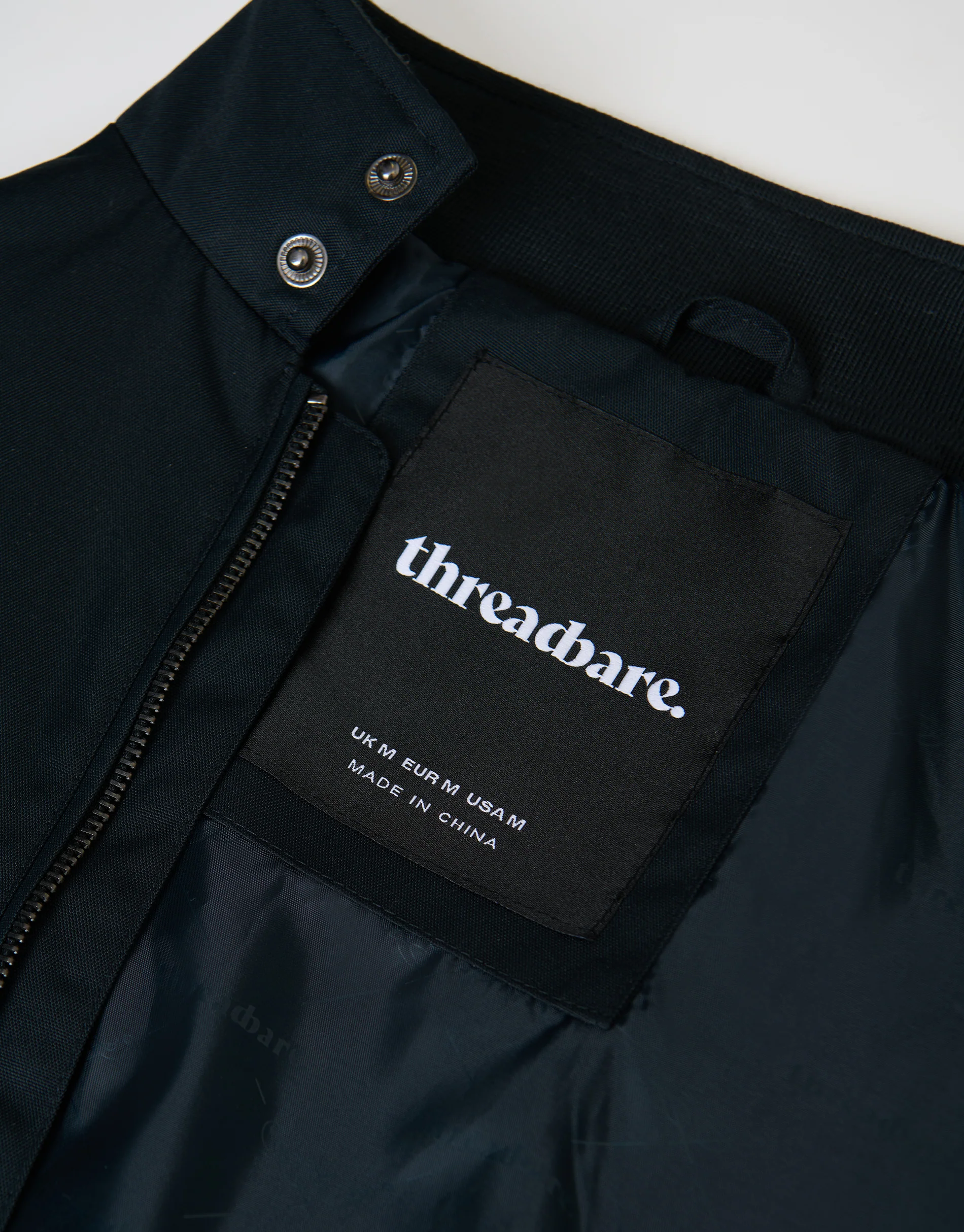 Showerproof Zip Up Harrington Jacket in Navy - Image 5
