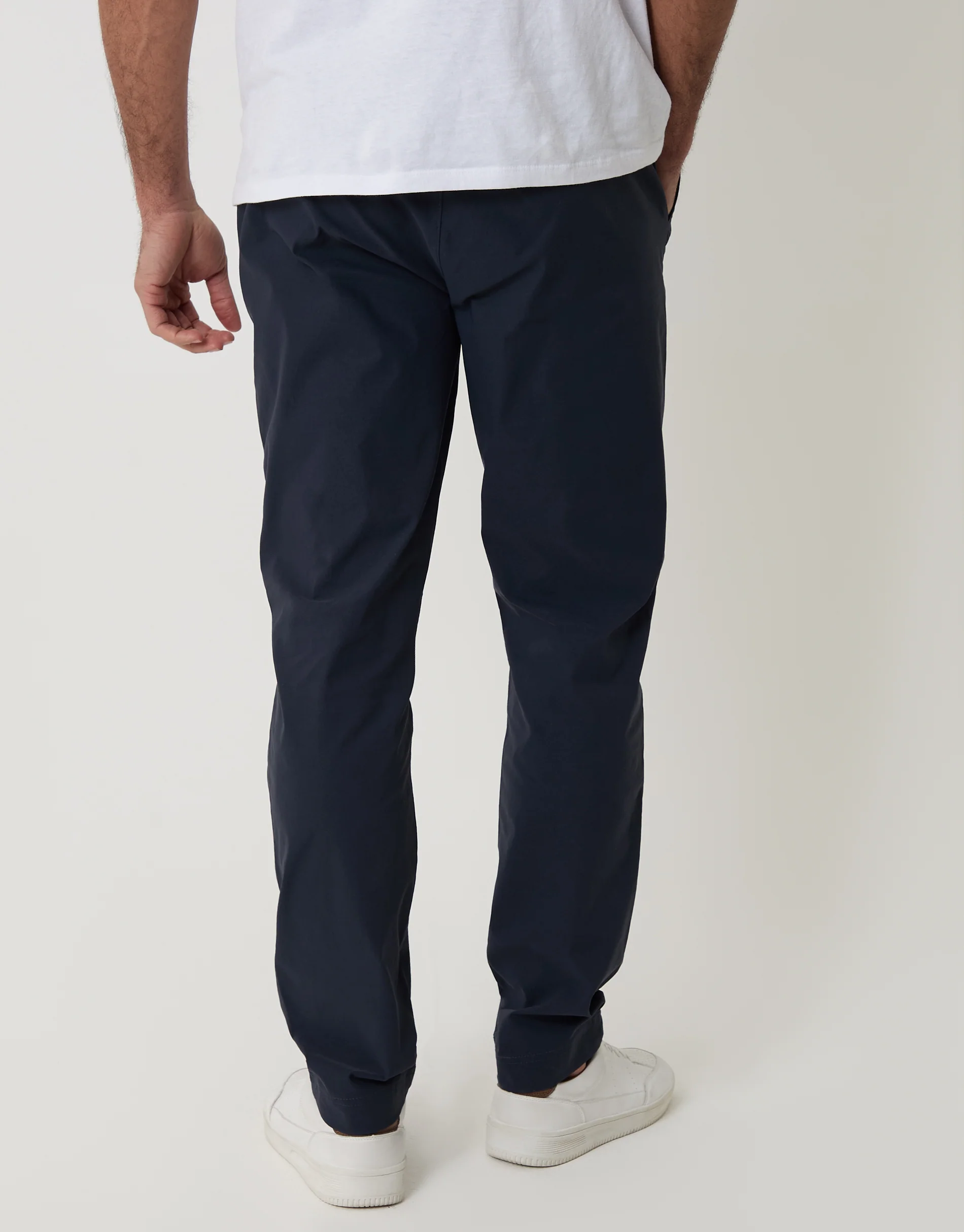 Slim Fit Stretch Trousers in Navy - Image 3