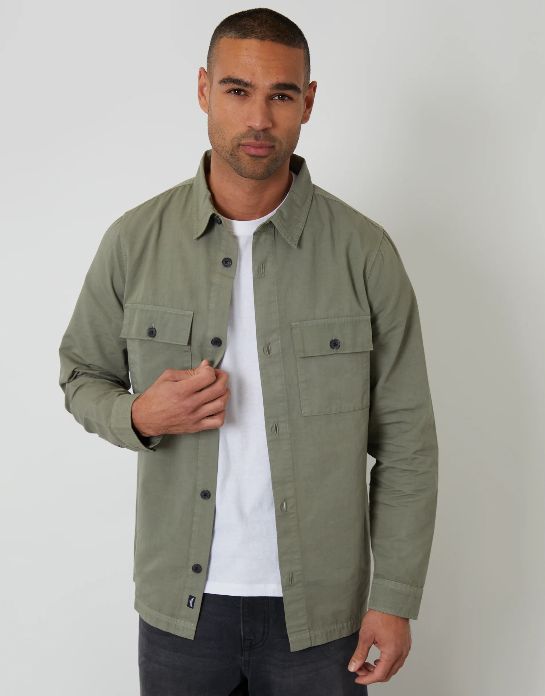 Lightweight Shacket in Sage Green