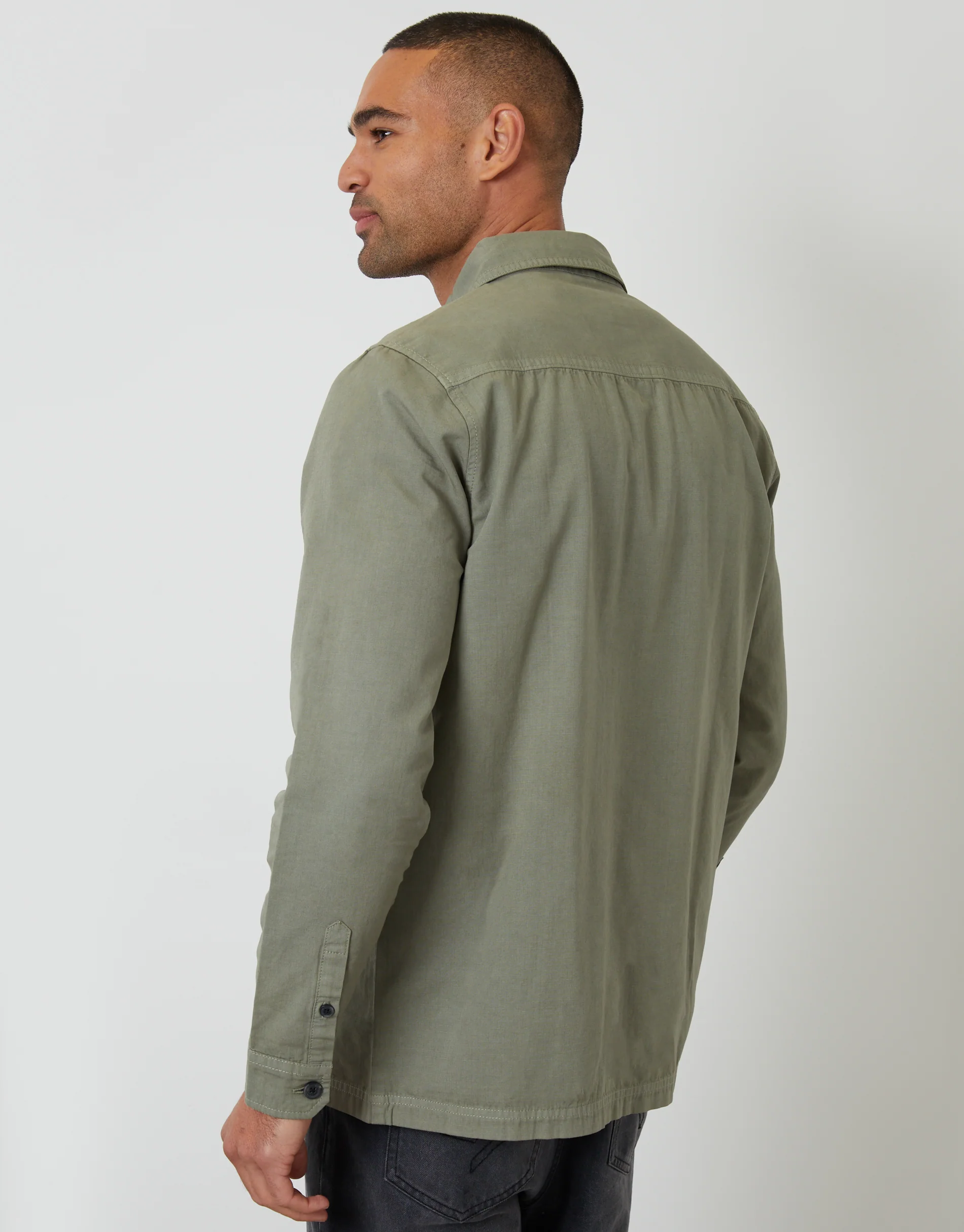 Lightweight Shacket in Sage Green - Image 2