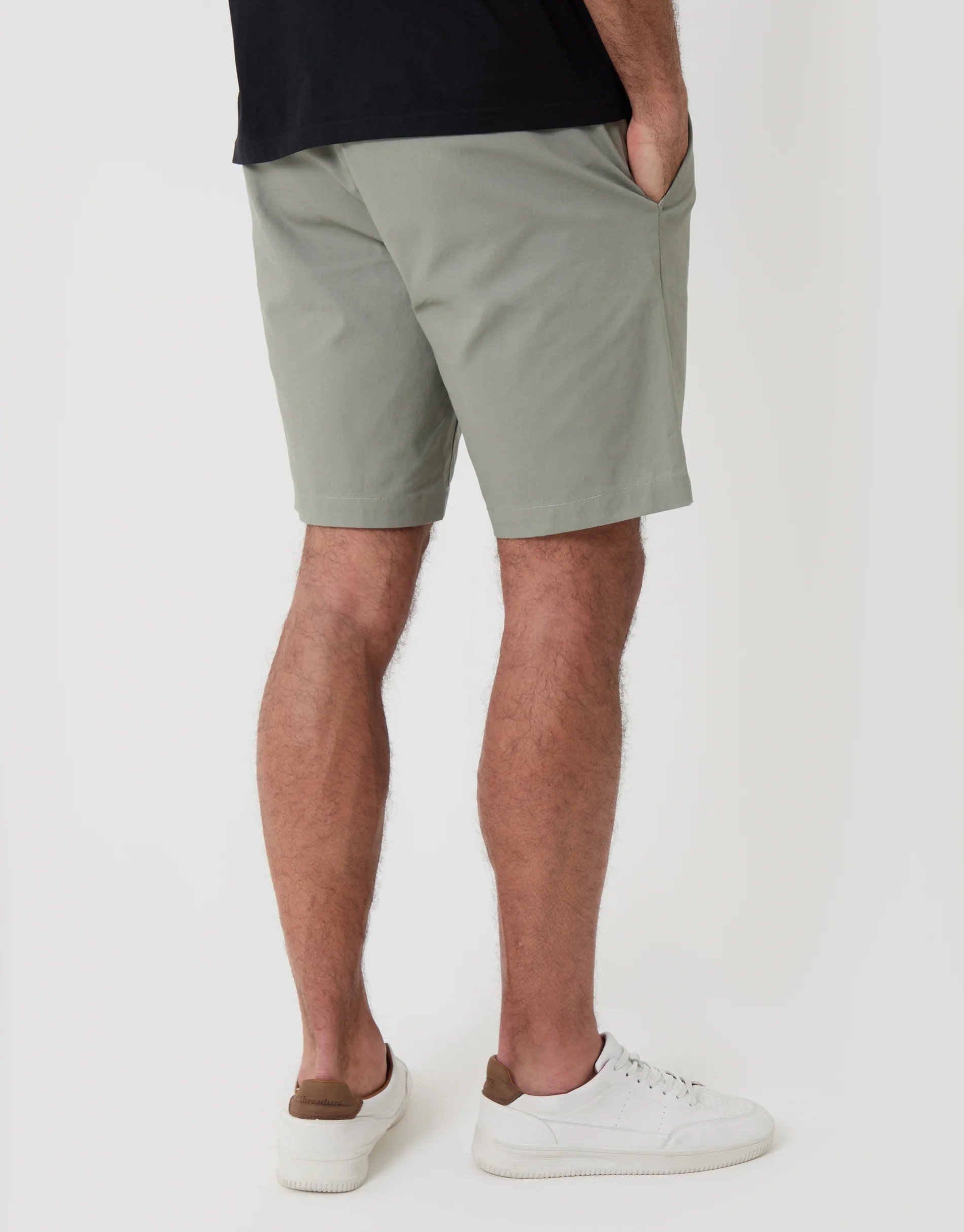 Regular Fit Stretch Chino Shorts in Sage Green - Image 2