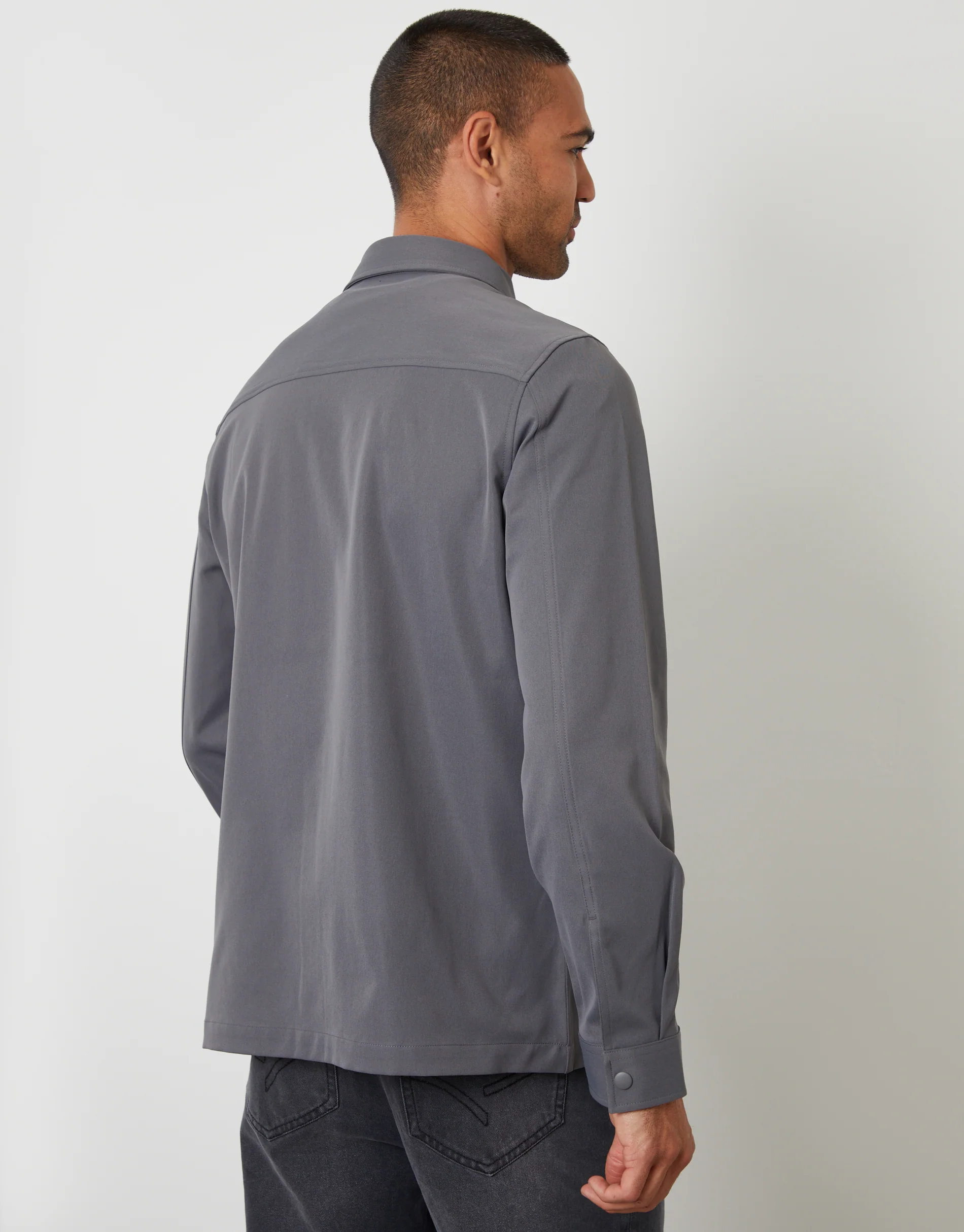 Cargo Pocket Shacket in Slate Grey - Image 2