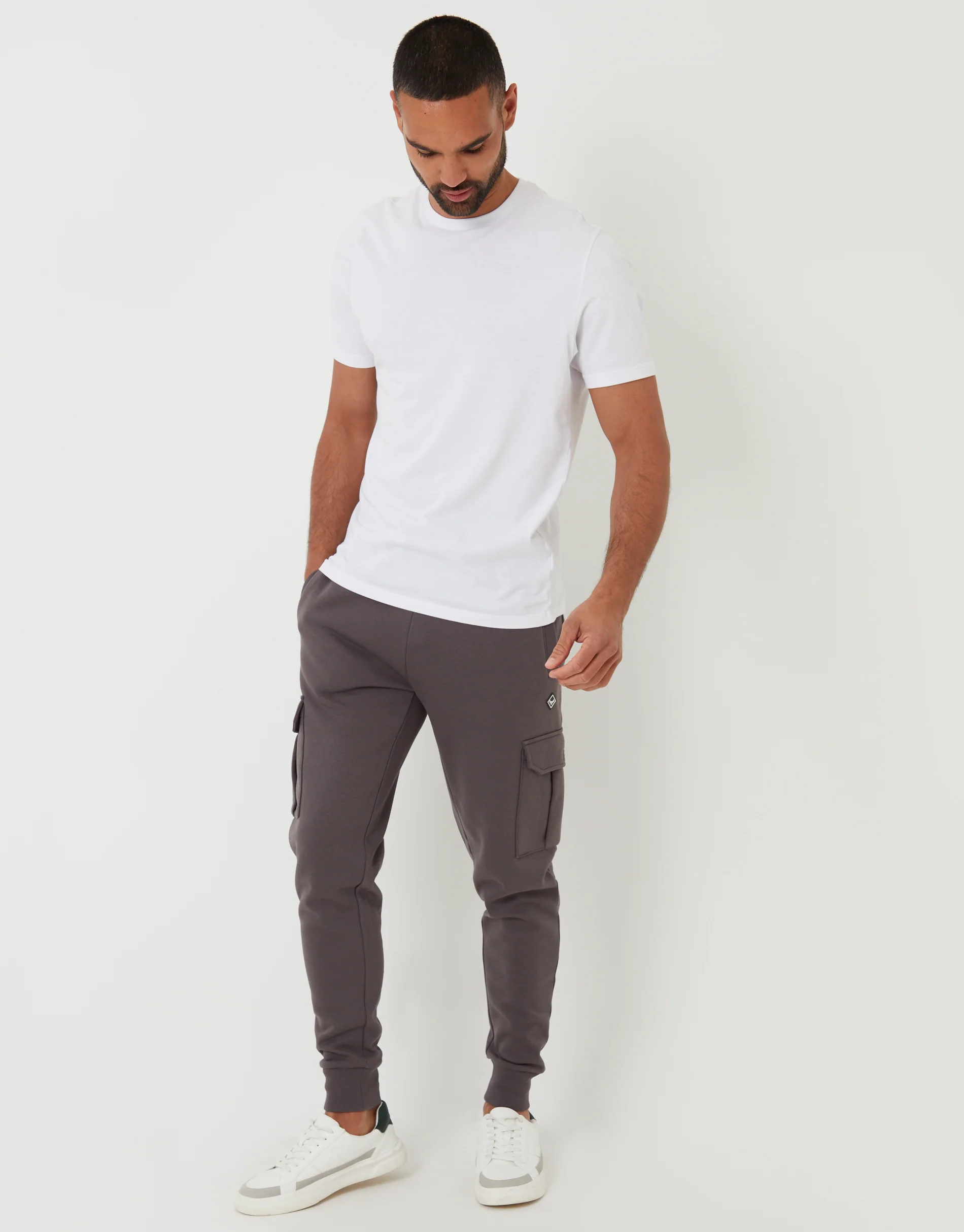 Cargo Style Joggers in Slate Grey