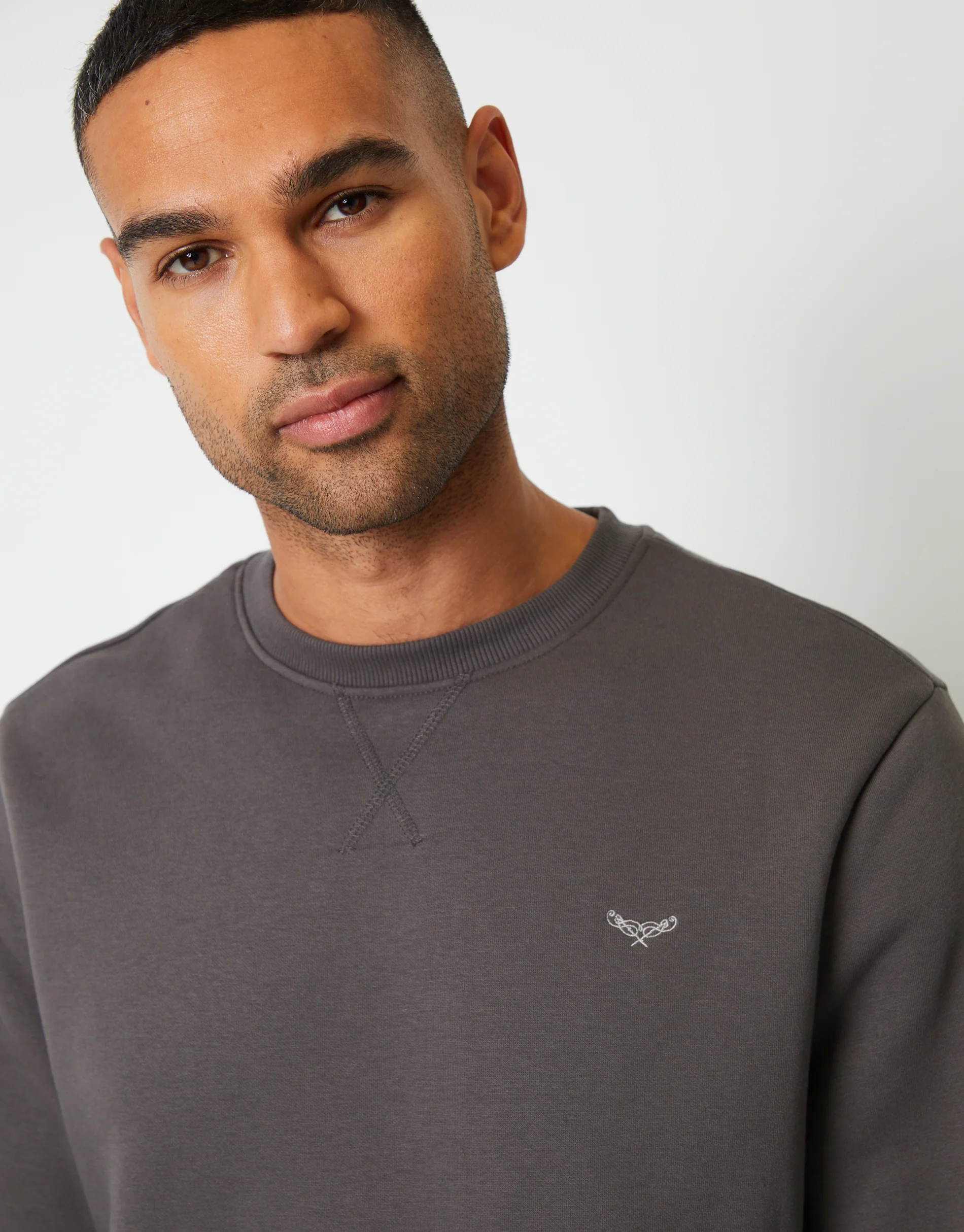 Crew Neck Sweatshirt in Slate Grey - Image 4