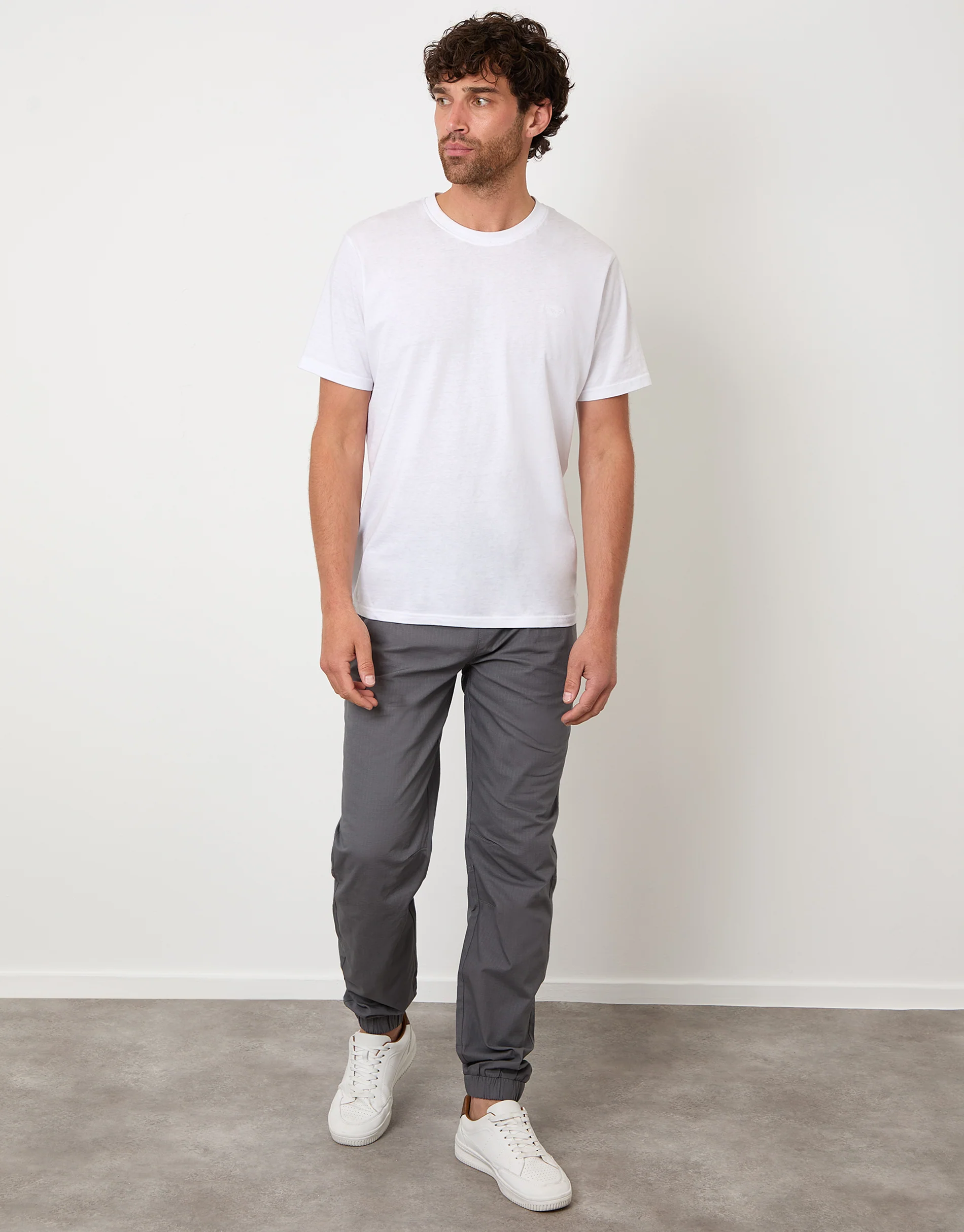 Regular Fit Pull On Trousers in Slate Grey