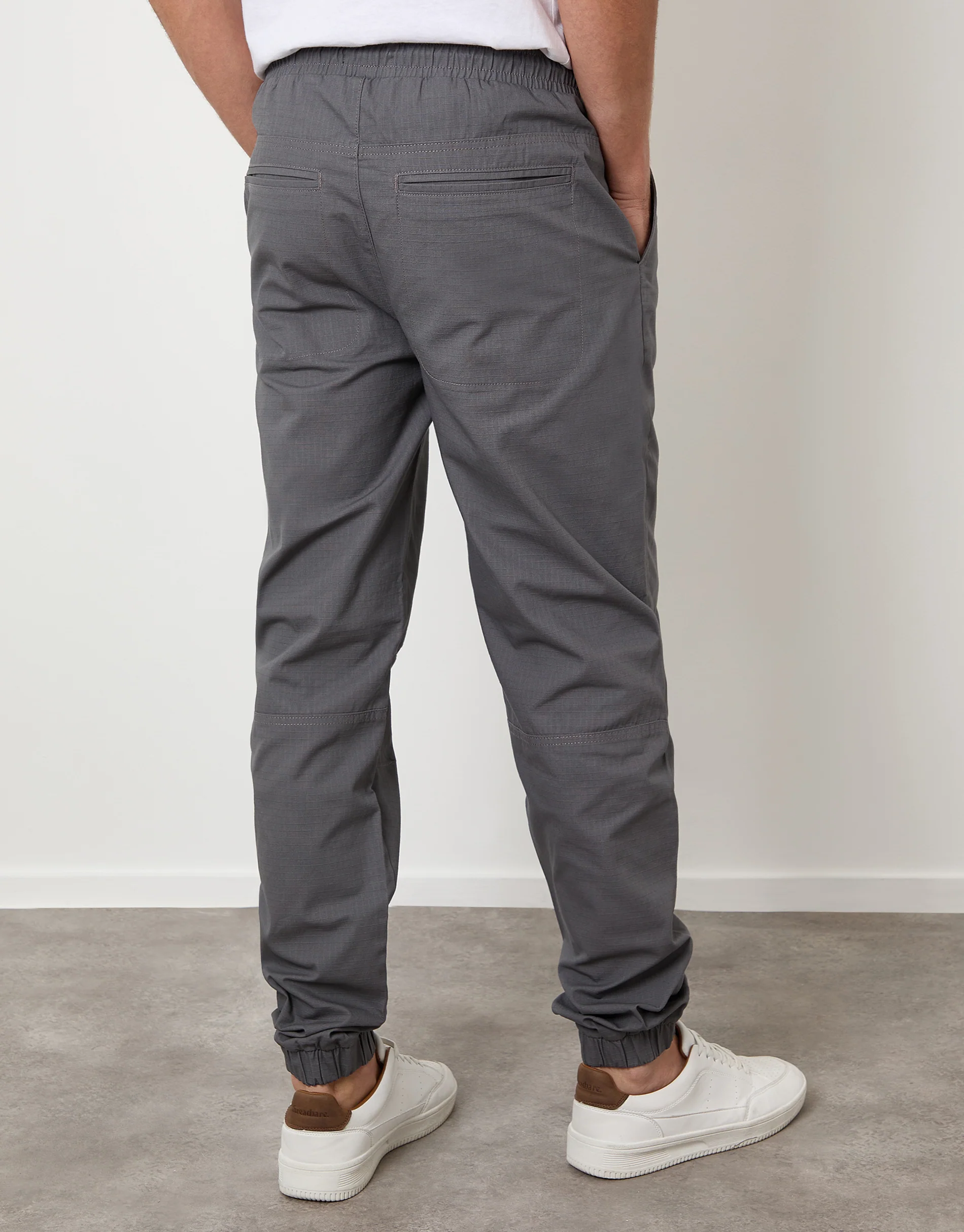 Regular Fit Pull On Trousers in Slate Grey - Image 3