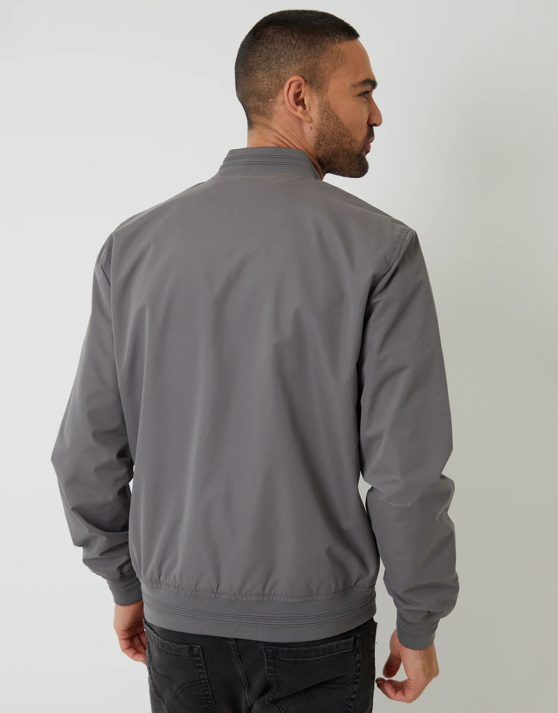 Showerproof Classic Bomber Jacket in Slate Grey - Image 2