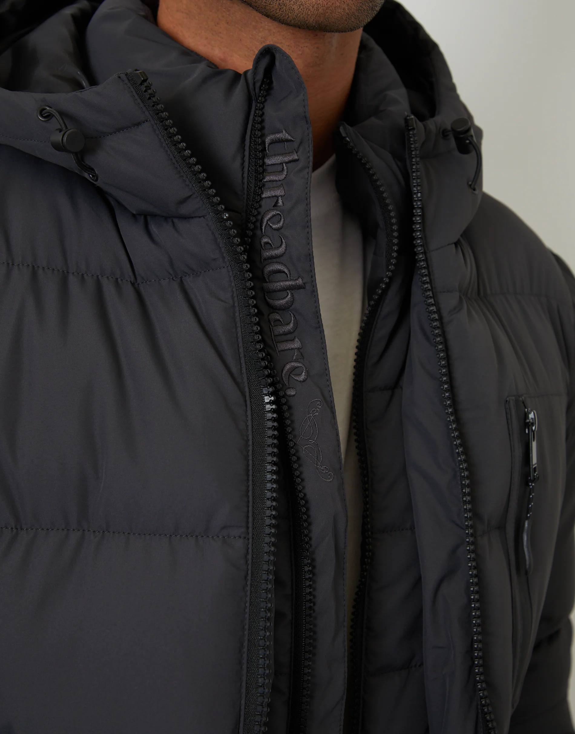 Showerproof Double Layer Puffer Jacket in Slate Grey - Image 5