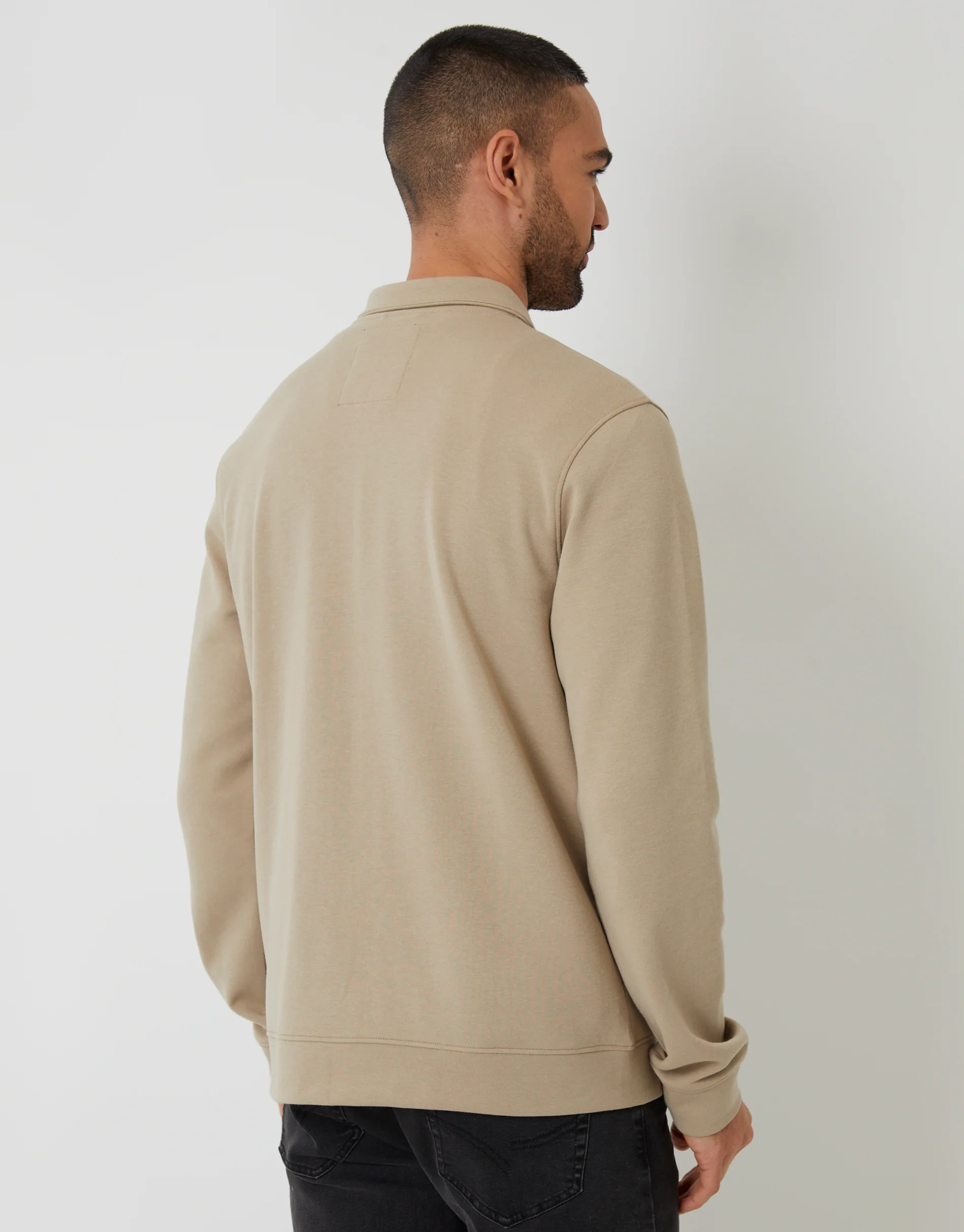 Pique Zip Through Shacket in Stone - Image 2
