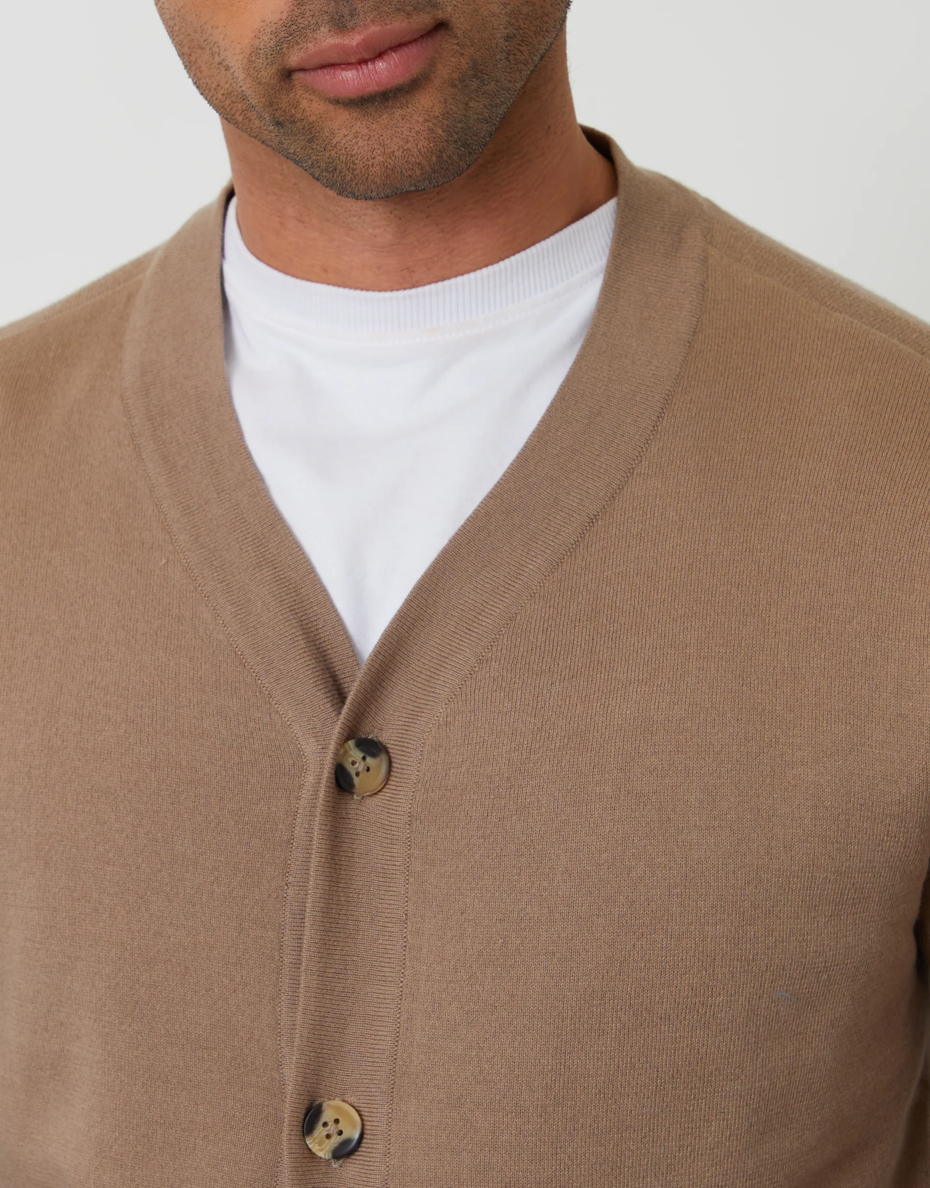 Button Up Knitted Cardigan in Taupe - Image 4