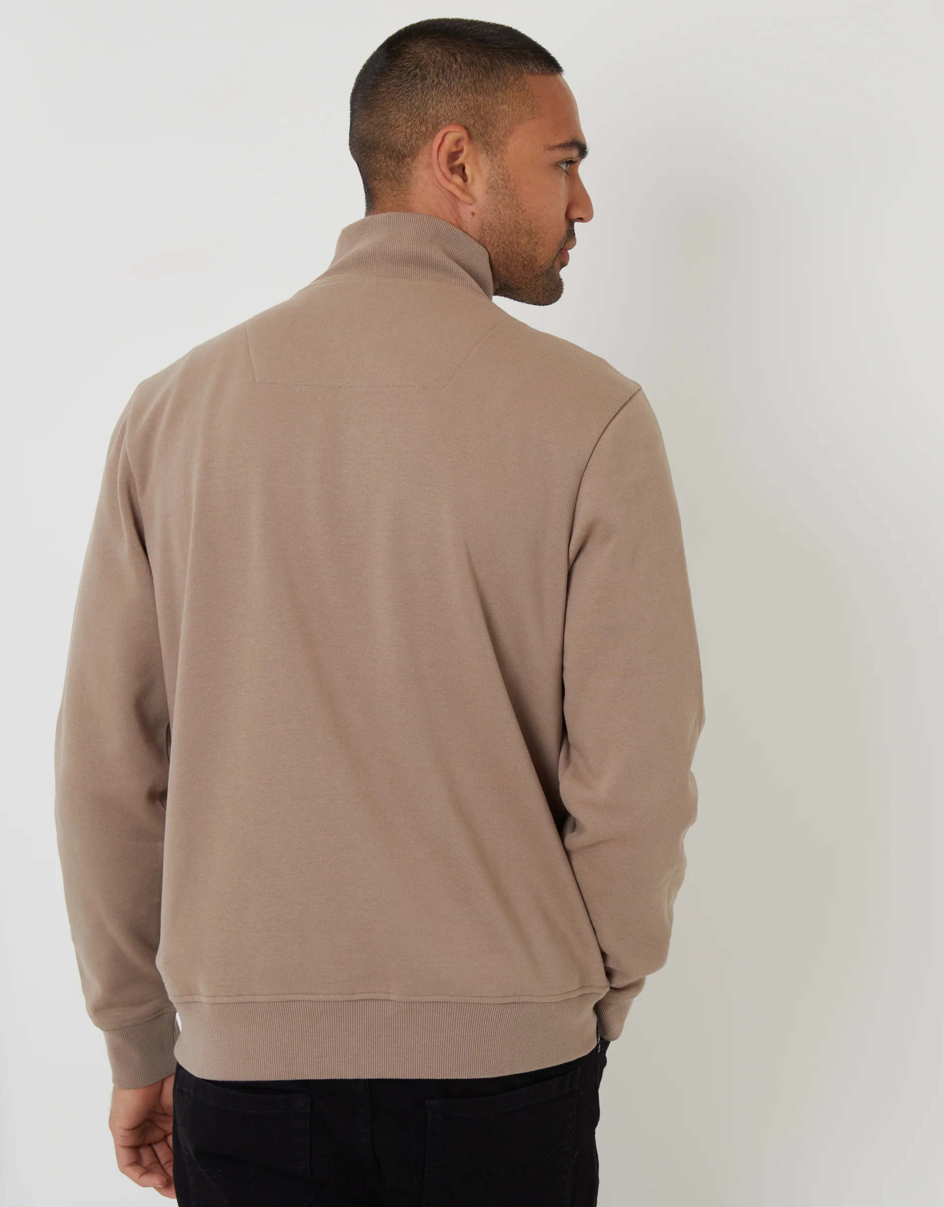 Quarter Zip Sweatshirt in Taupe - Image 2