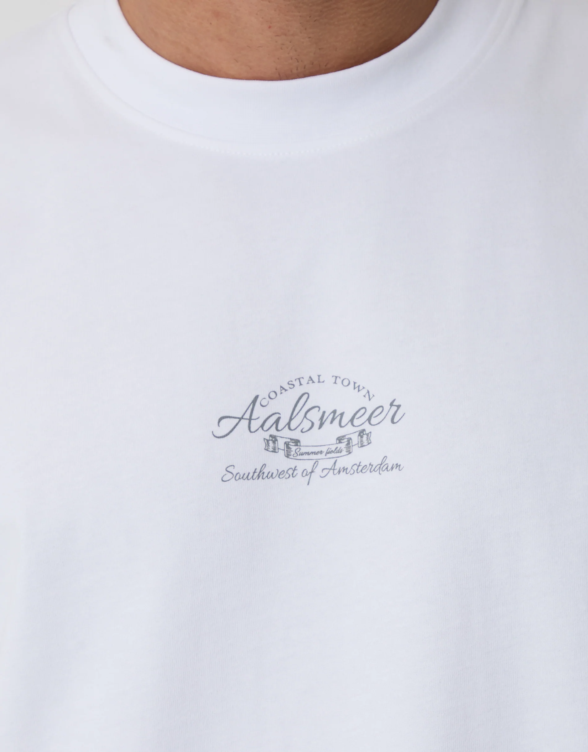 Relaxed Fit Aalsmeer Peached Cotton T-Shirt in White - Image 4
