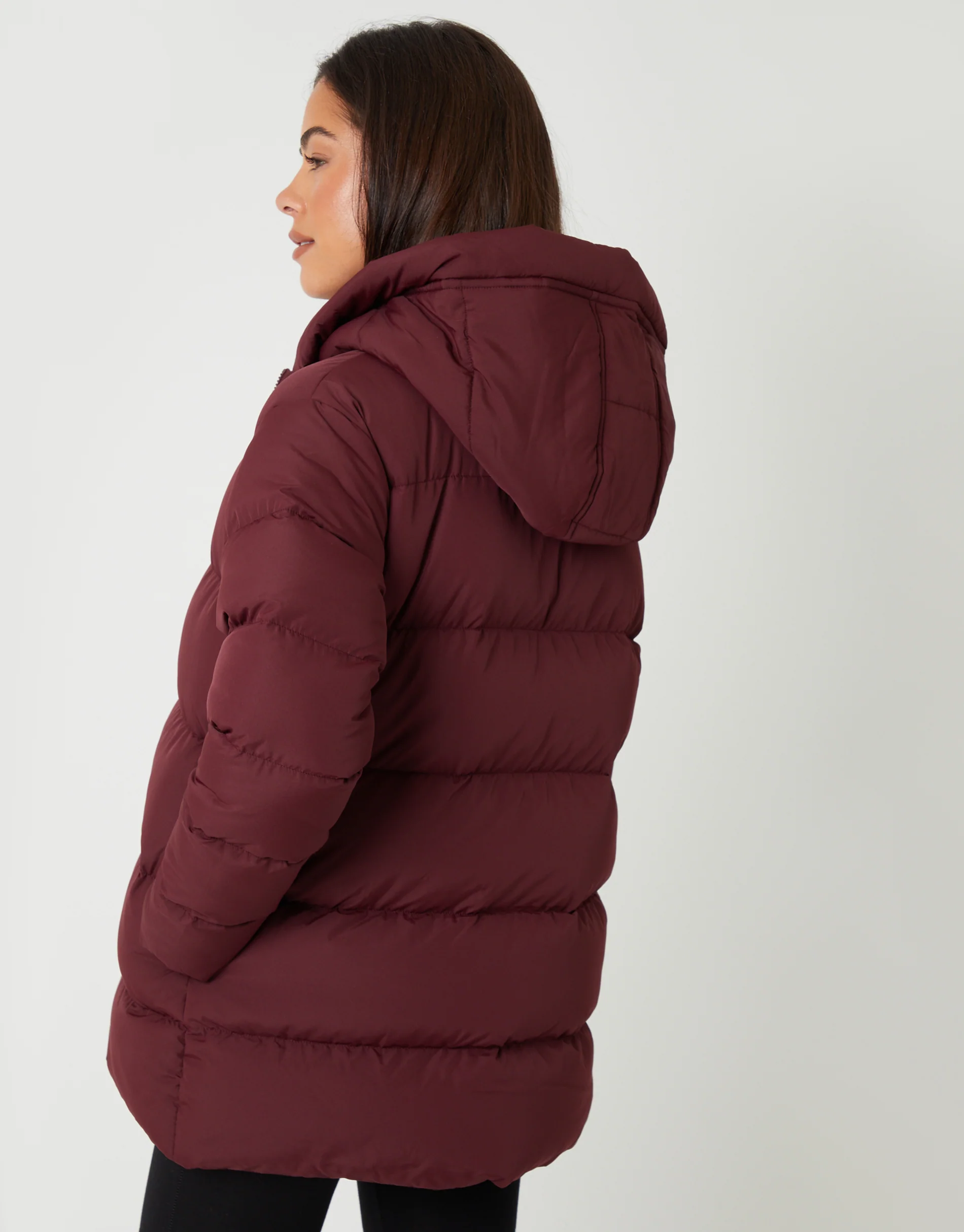 Puffer Jacket in Berry Red - Image 2