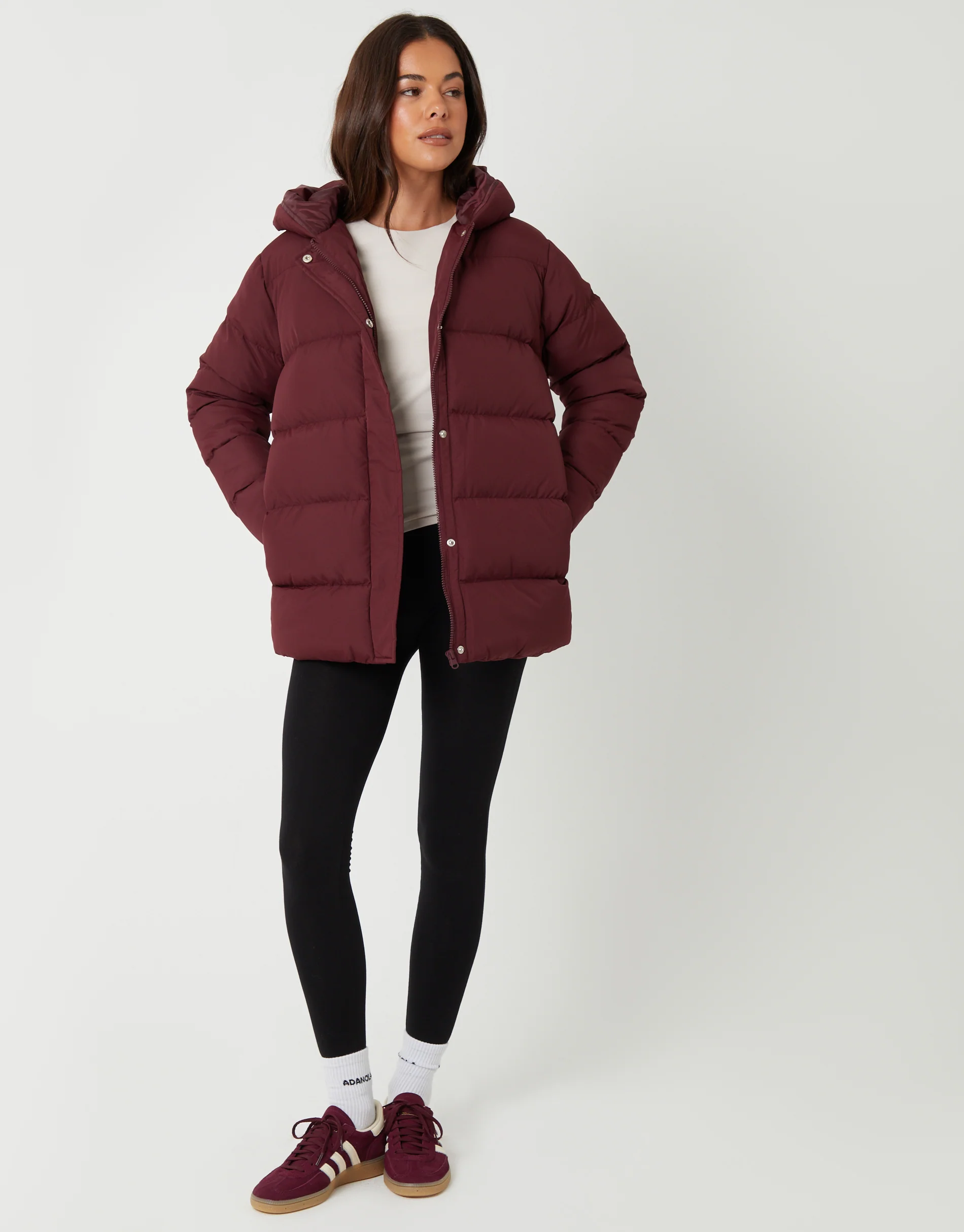 Puffer Jacket in Berry Red - Image 3