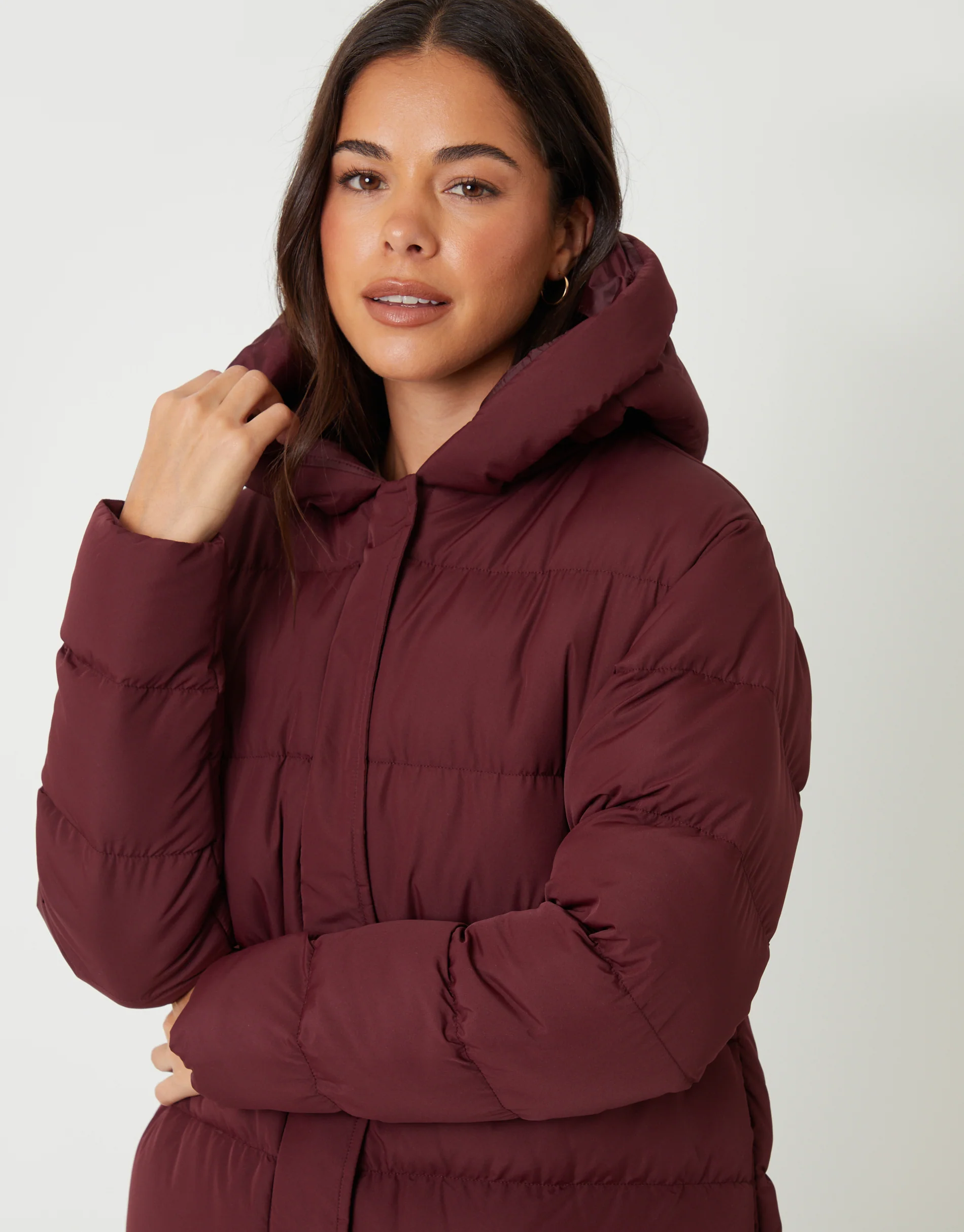 Puffer Jacket in Berry Red - Image 4