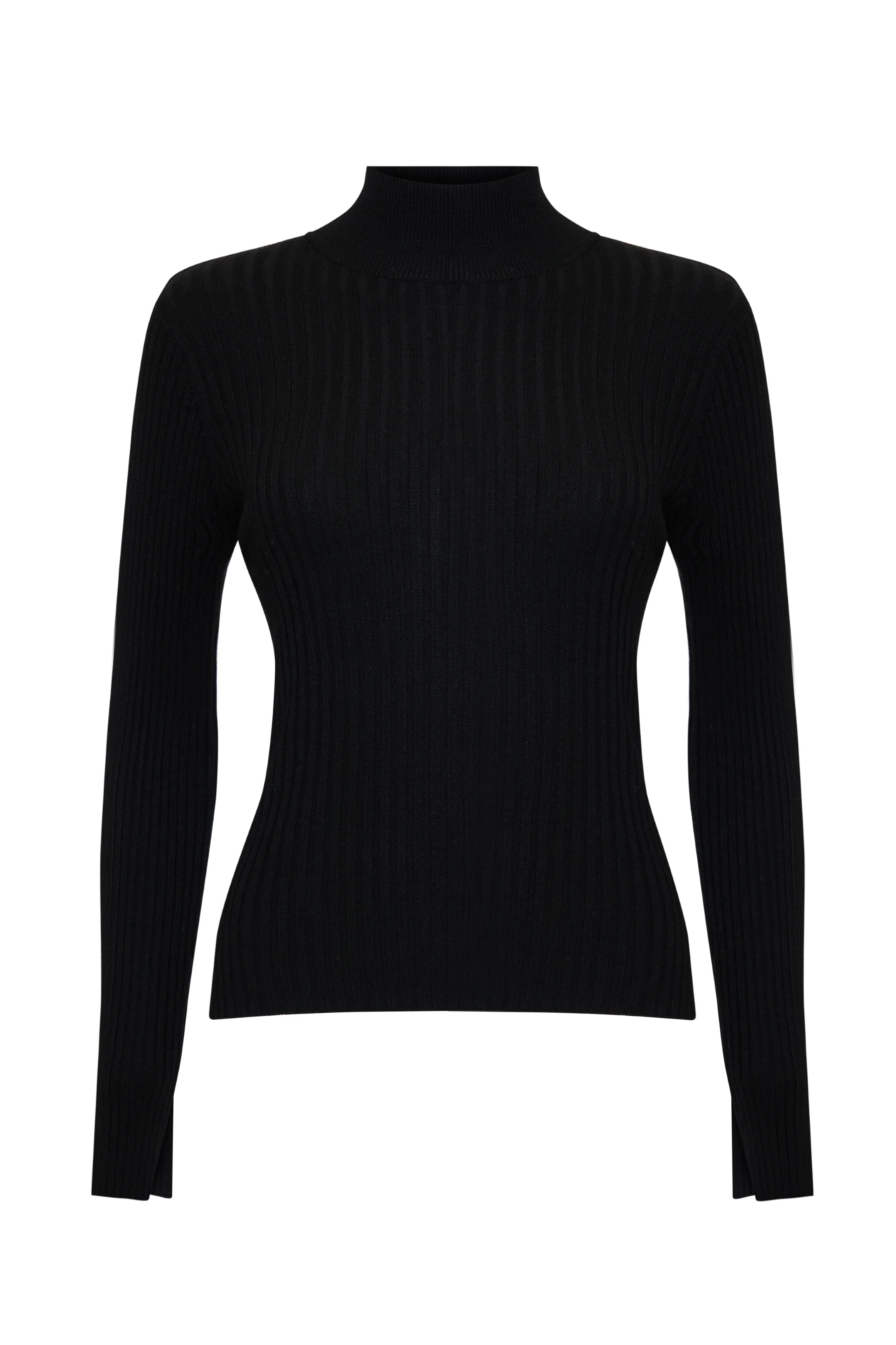 2 Pack Ribbed Knit High Neck Jumpers in Black & Ecru - Image 9